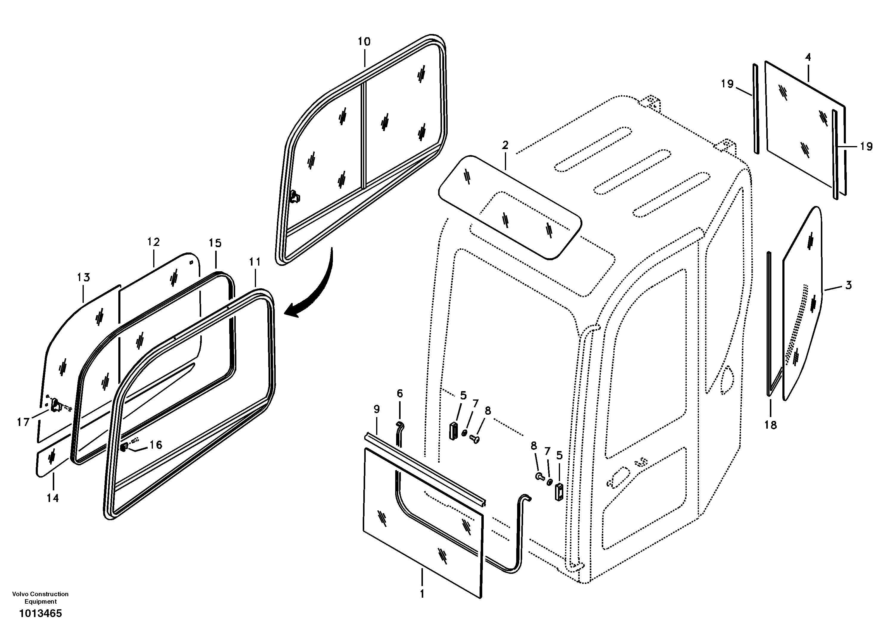 Схема запчастей Volvo ECR58 - 97133 Windows 