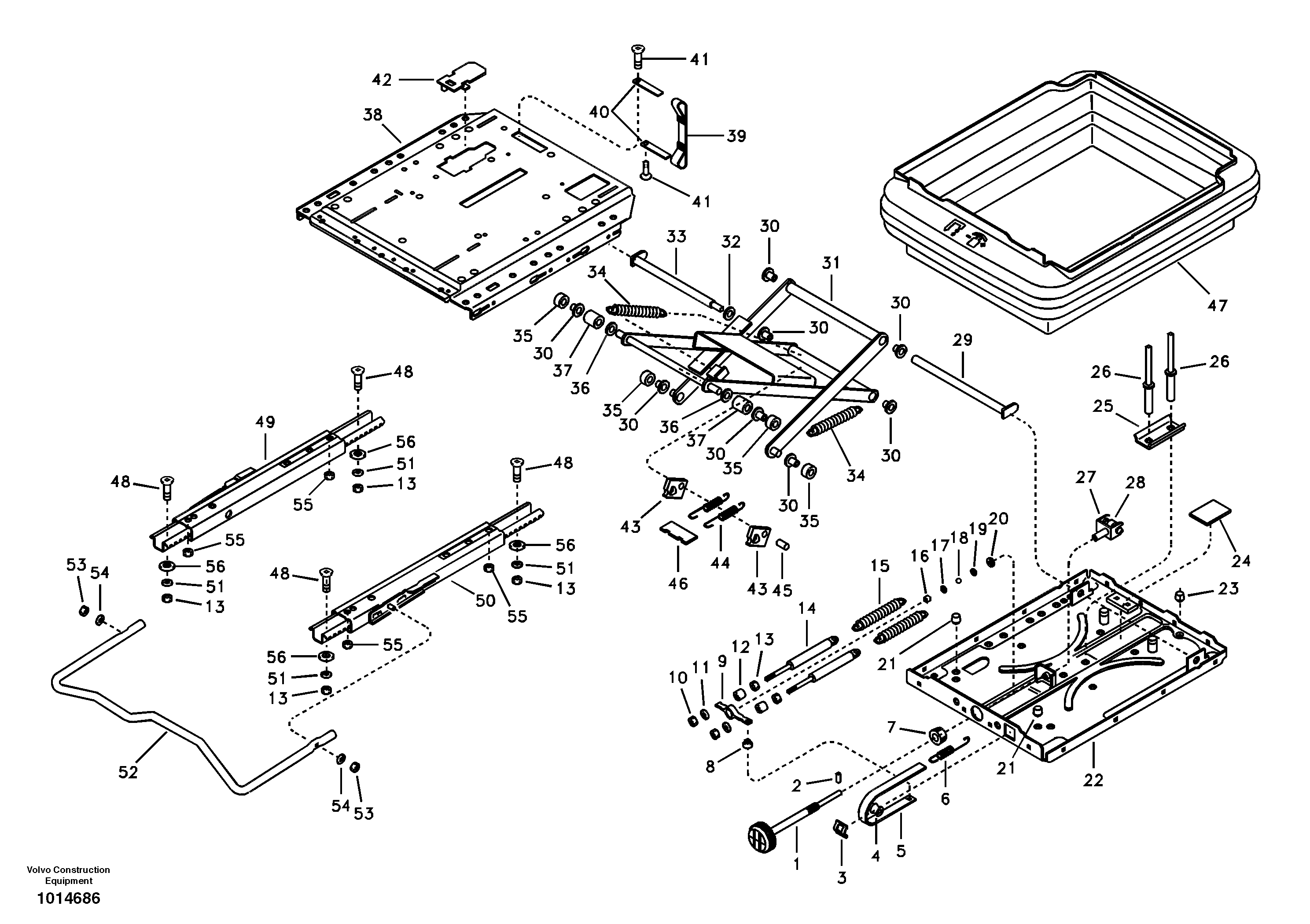 Схема запчастей Volvo ECR58 - 70990 Operators seat 