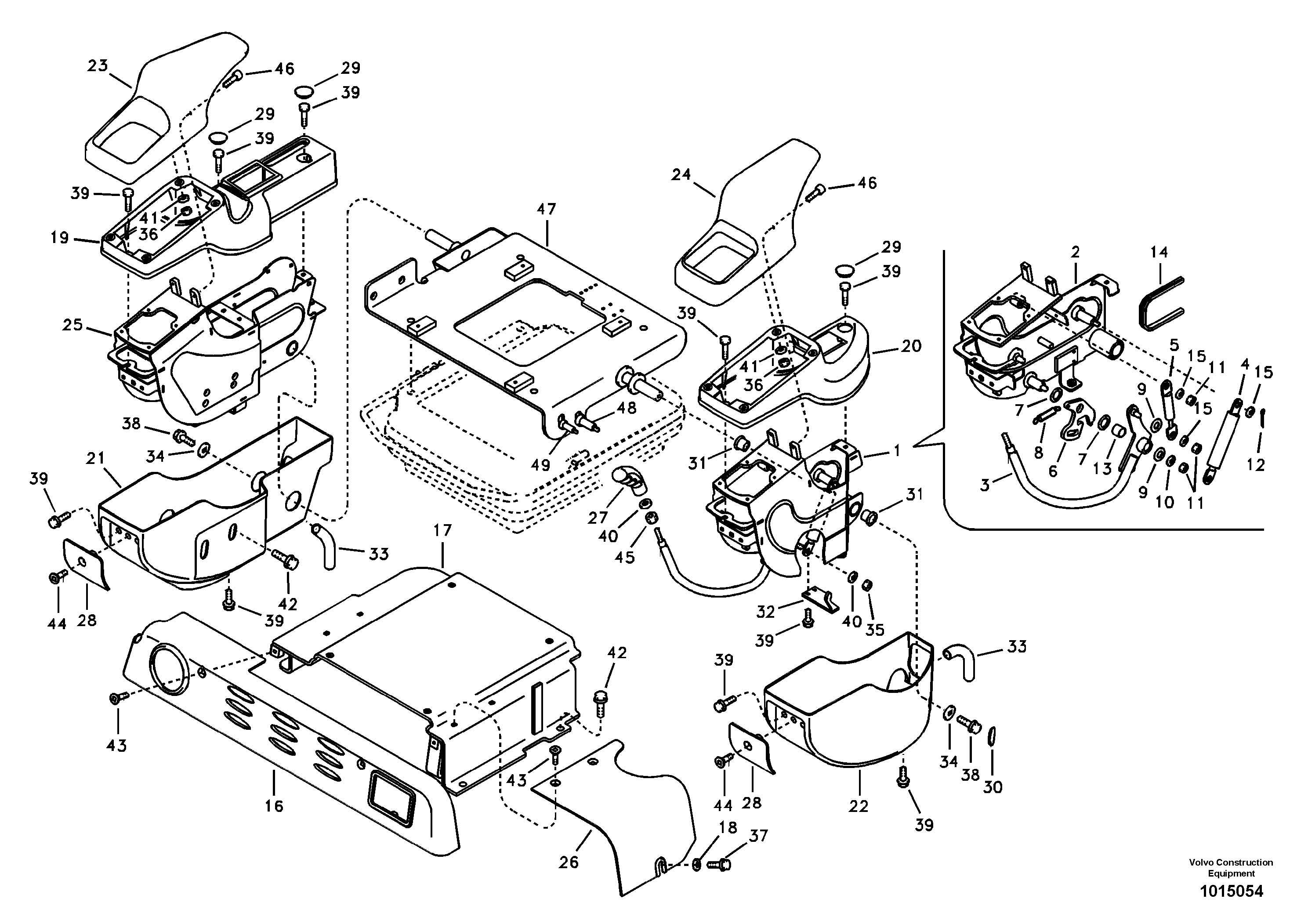 Схема запчастей Volvo ECR58 - 95828 Instrument panel, control panel 