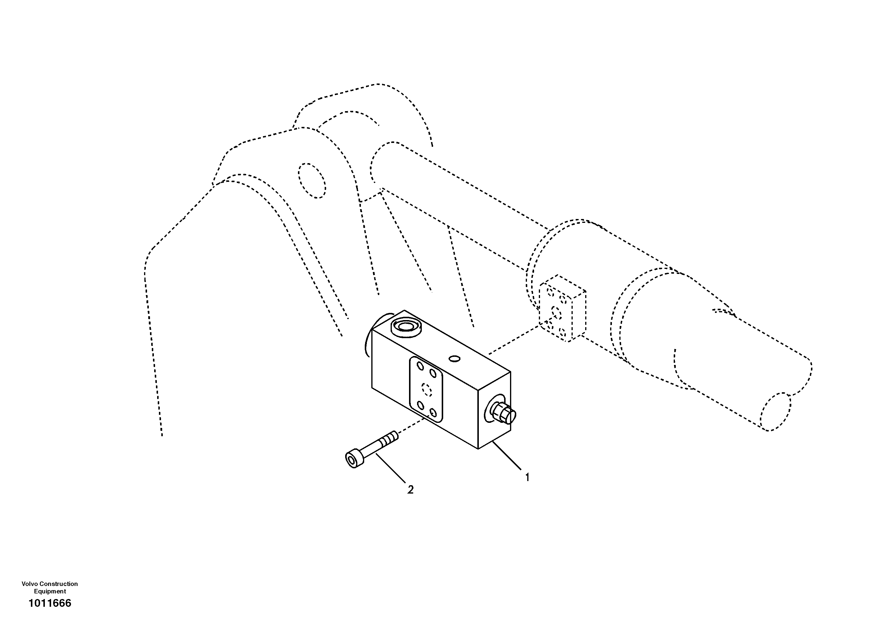 Схема запчастей Volvo ECR58 - 4702 Working hydraulic, dipper arm rupture valve mount 