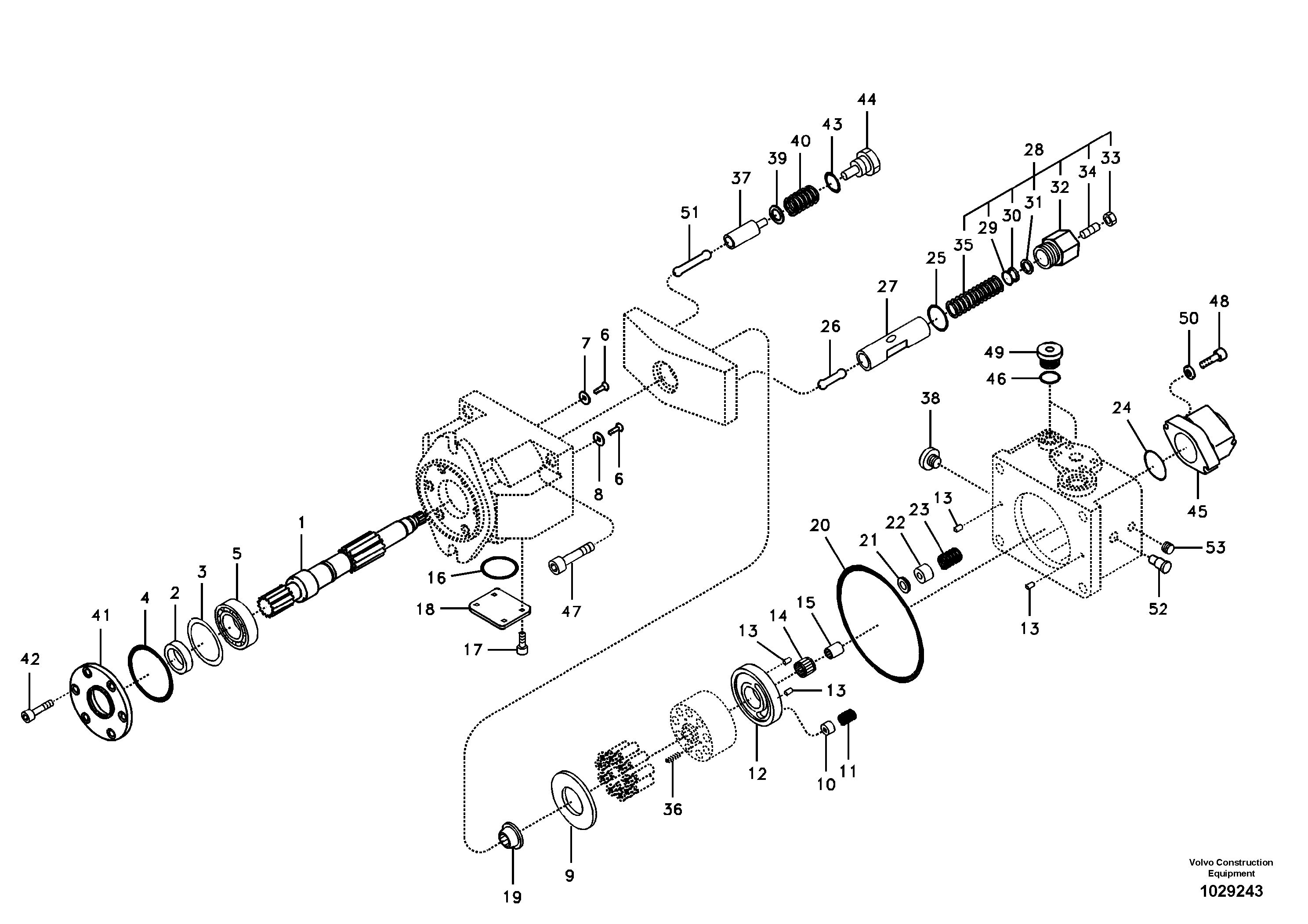 Схема запчастей Volvo ECR58 - 39235 Гидронасос (основной насос) 