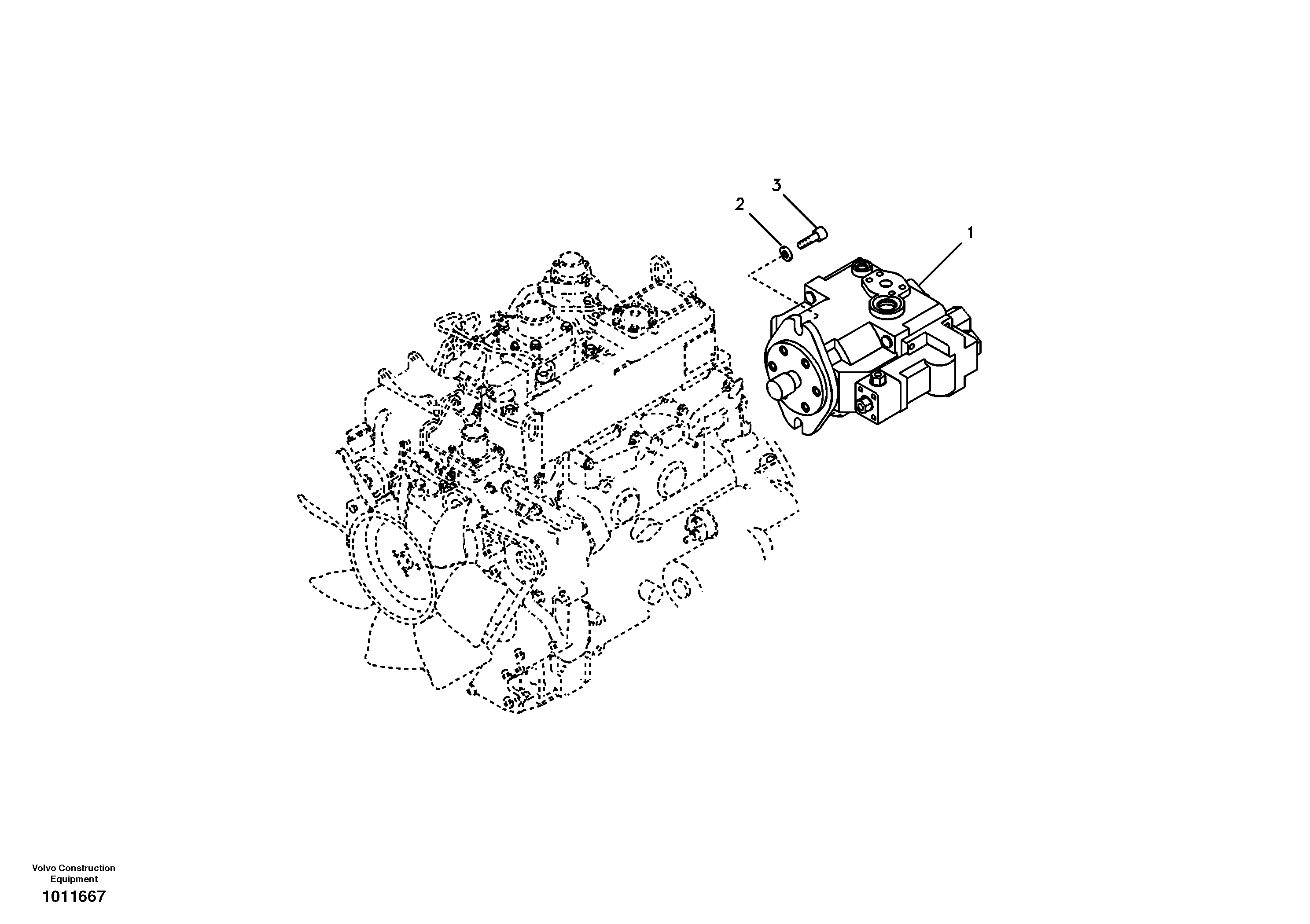 Схема запчастей Volvo ECR58 - 4703 Pump installation 