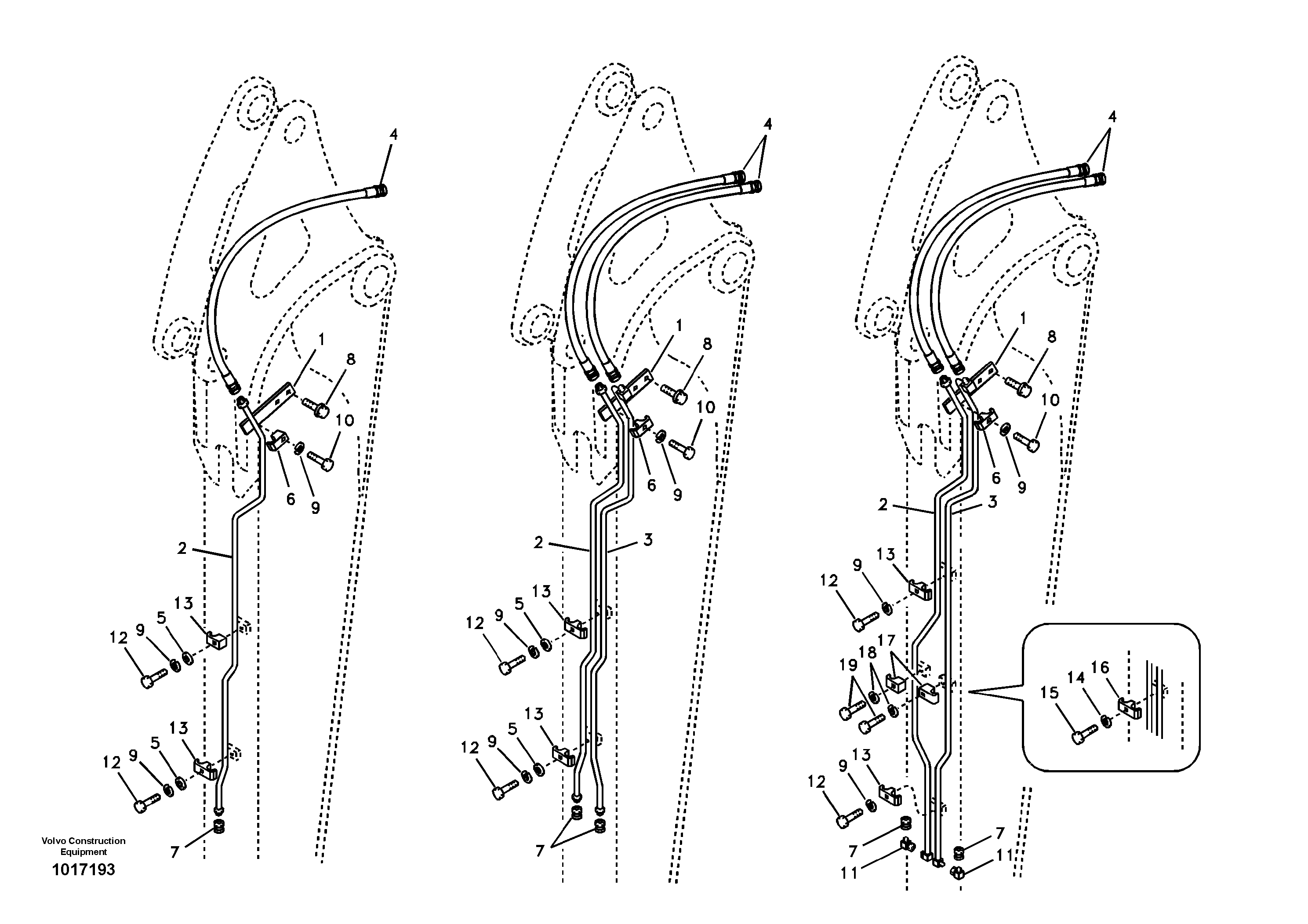 Схема запчастей Volvo ECR58 - 101099 Working hydraulic, quick fit on dipper arm 