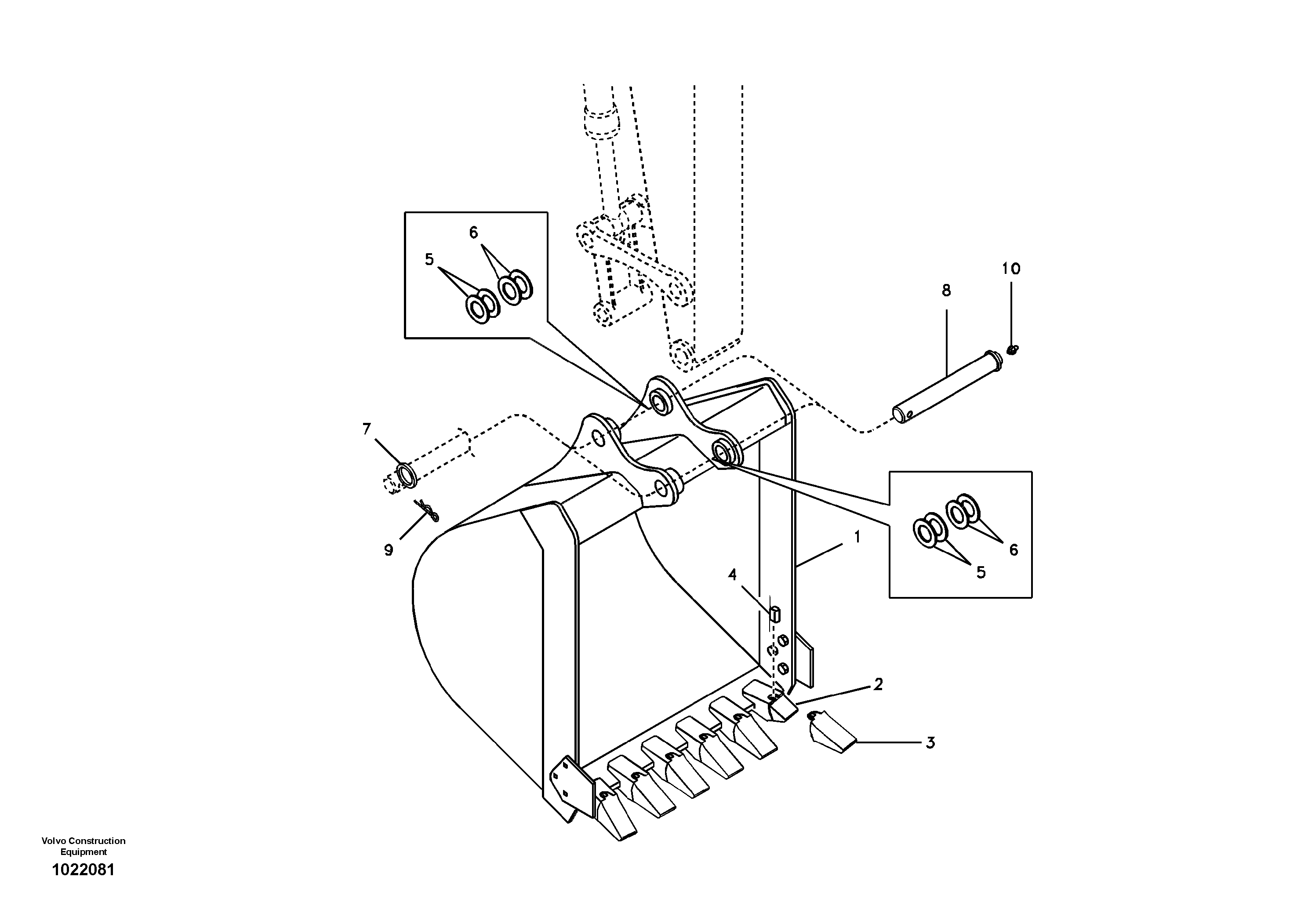 Схема запчастей Volvo ECR58 - 4786 Ковш 