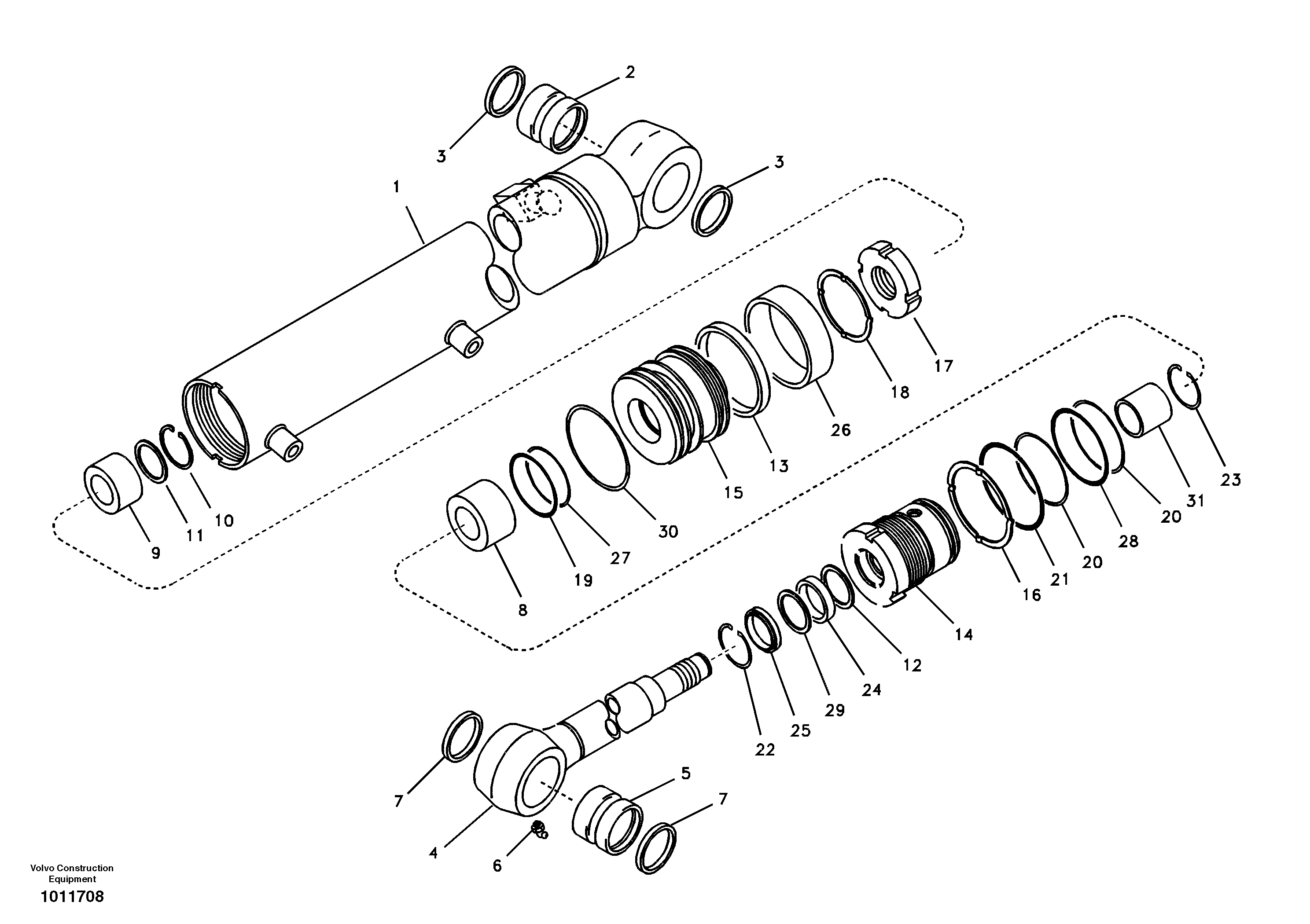 Схема запчастей Volvo ECR58 - 60563 Dipper arm cylinder 