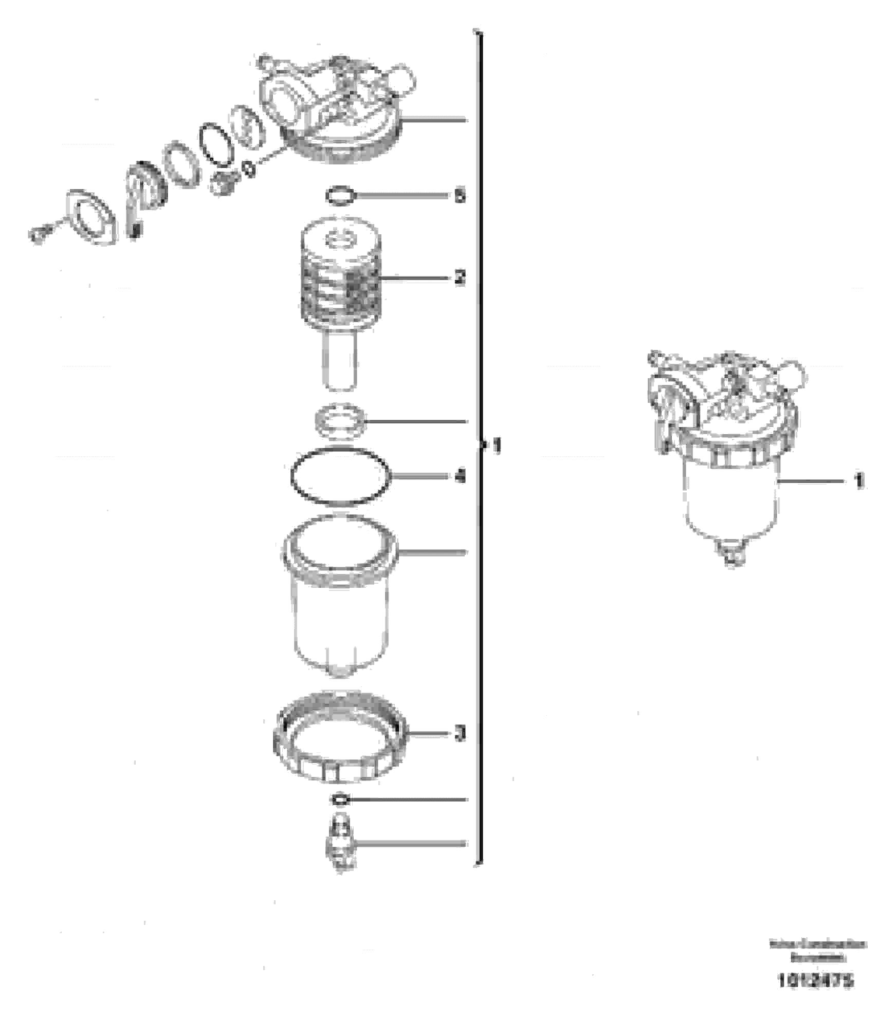 Схема запчастей Volvo ECR28 TYPE 601 - 71128 Sediment bowl 