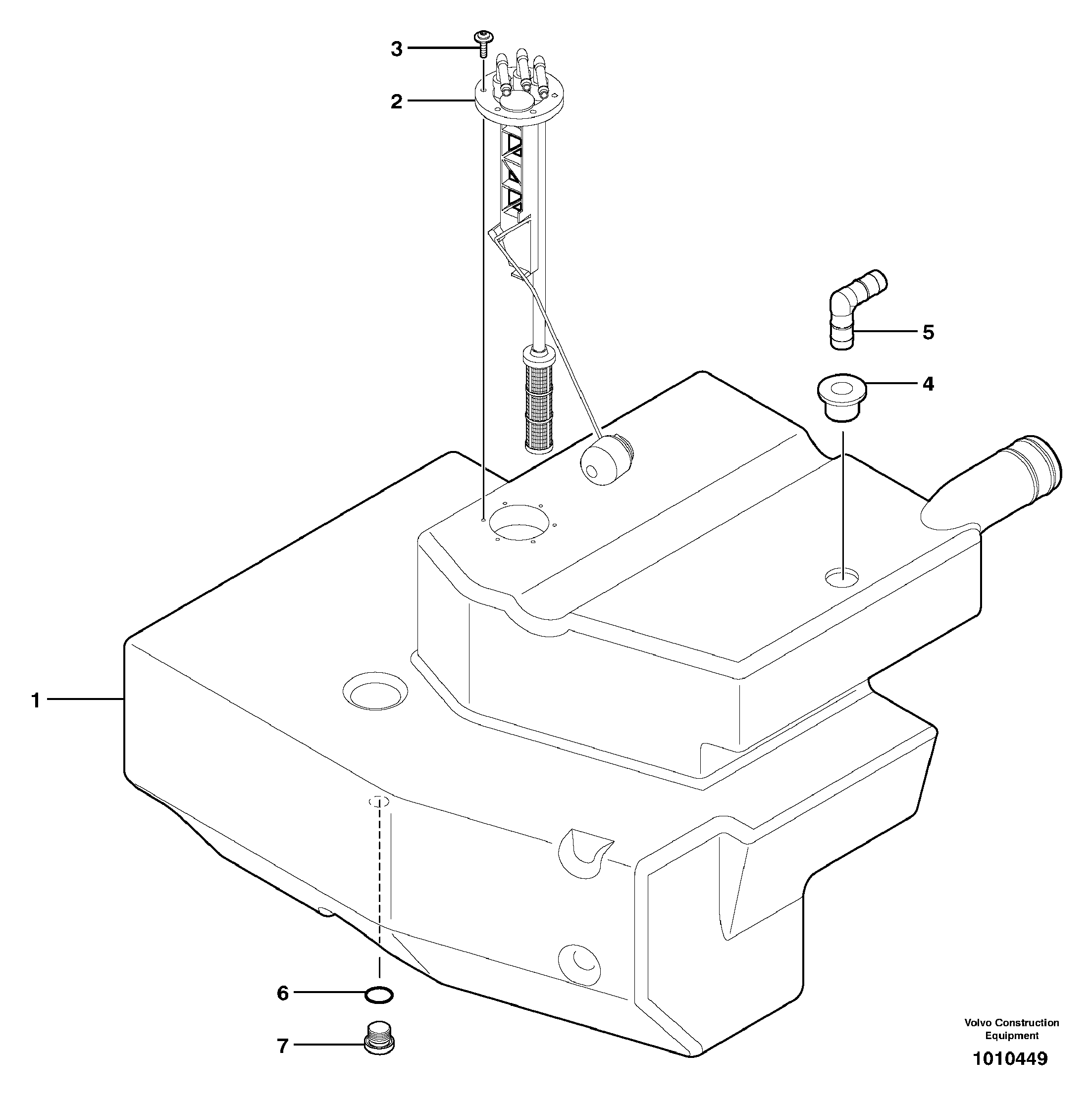 Схема запчастей Volvo ECR28 TYPE 601 - 70432 Gas-oil tank 