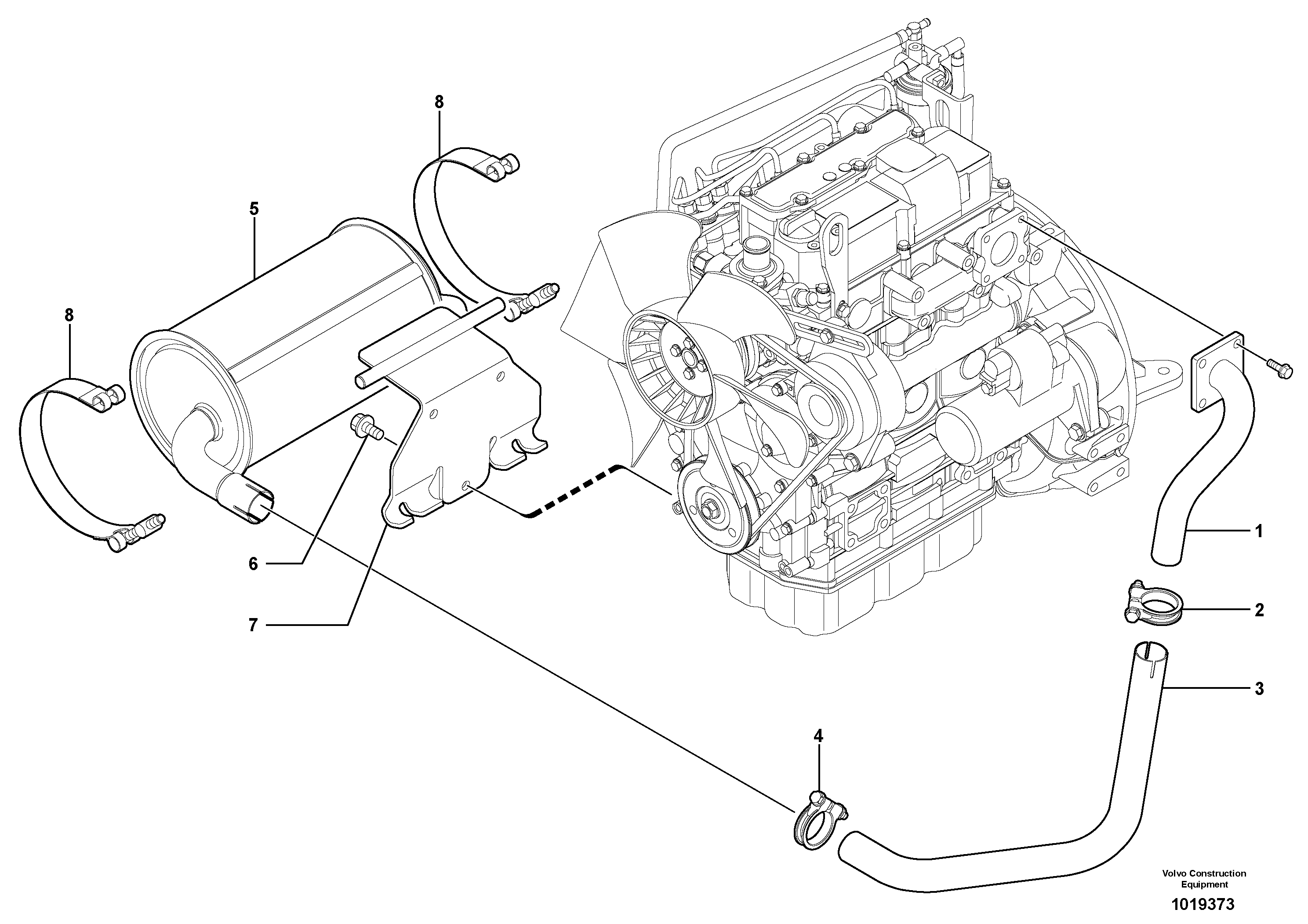 Схема запчастей Volvo ECR28 TYPE 601 - 70160 Muffler 