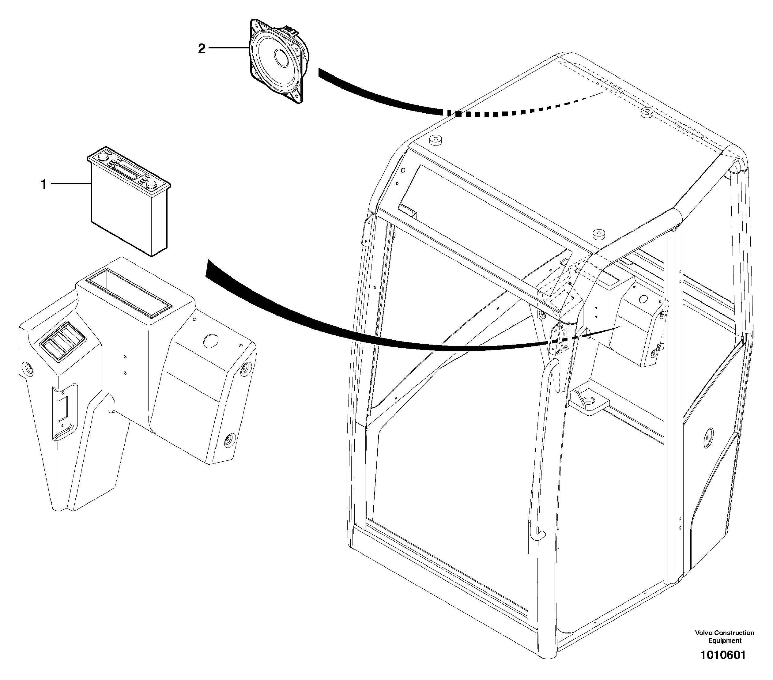 Схема запчастей Volvo ECR28 TYPE 601 - 73597 Radio kit 