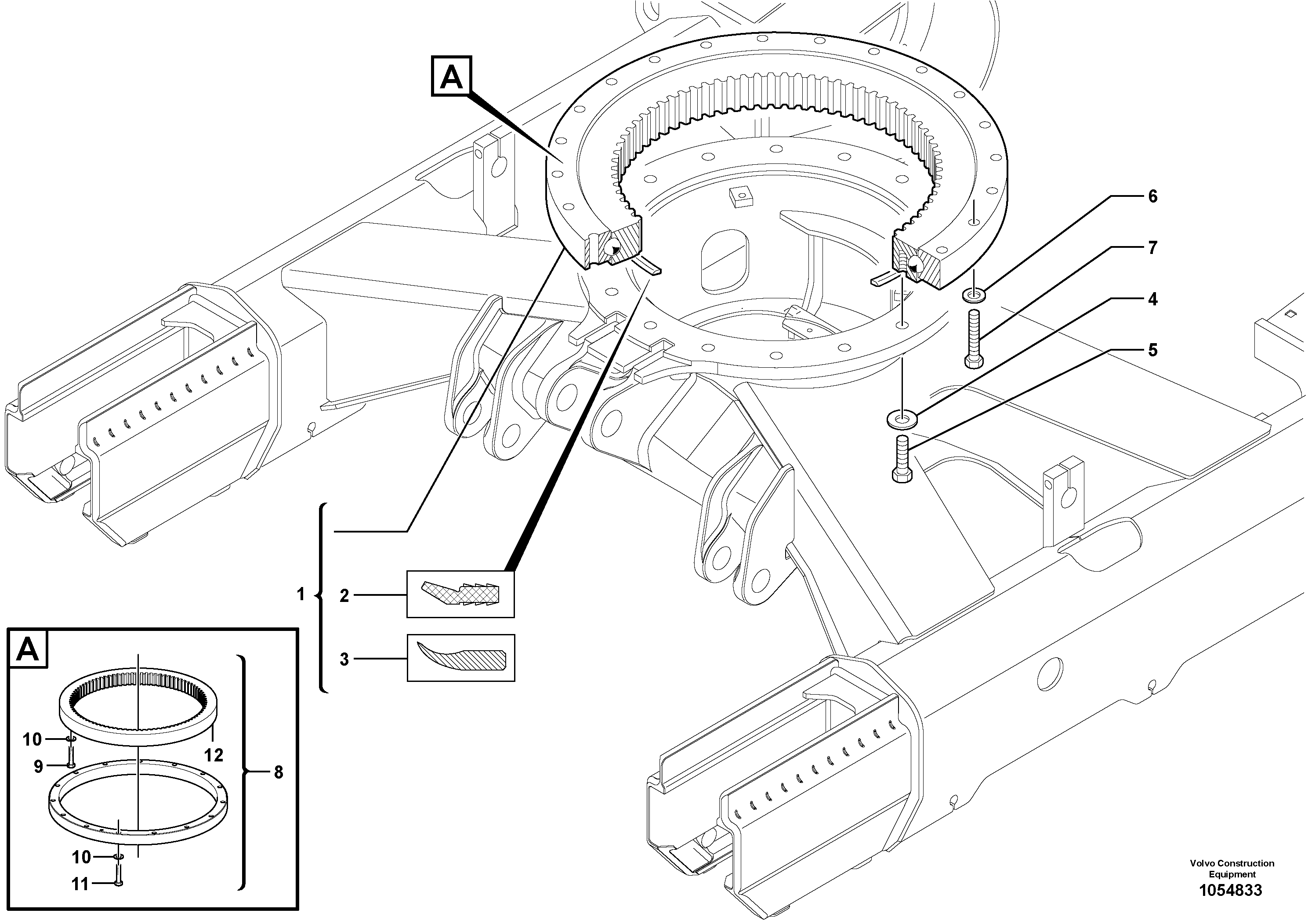 Схема запчастей Volvo ECR28 TYPE 601 - 67483 Slewing ring 