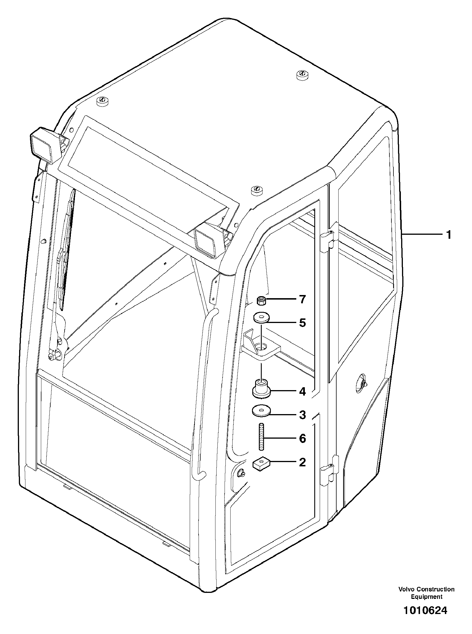 Схема запчастей Volvo ECR28 TYPE 601 - 68874 Equipped cabin 