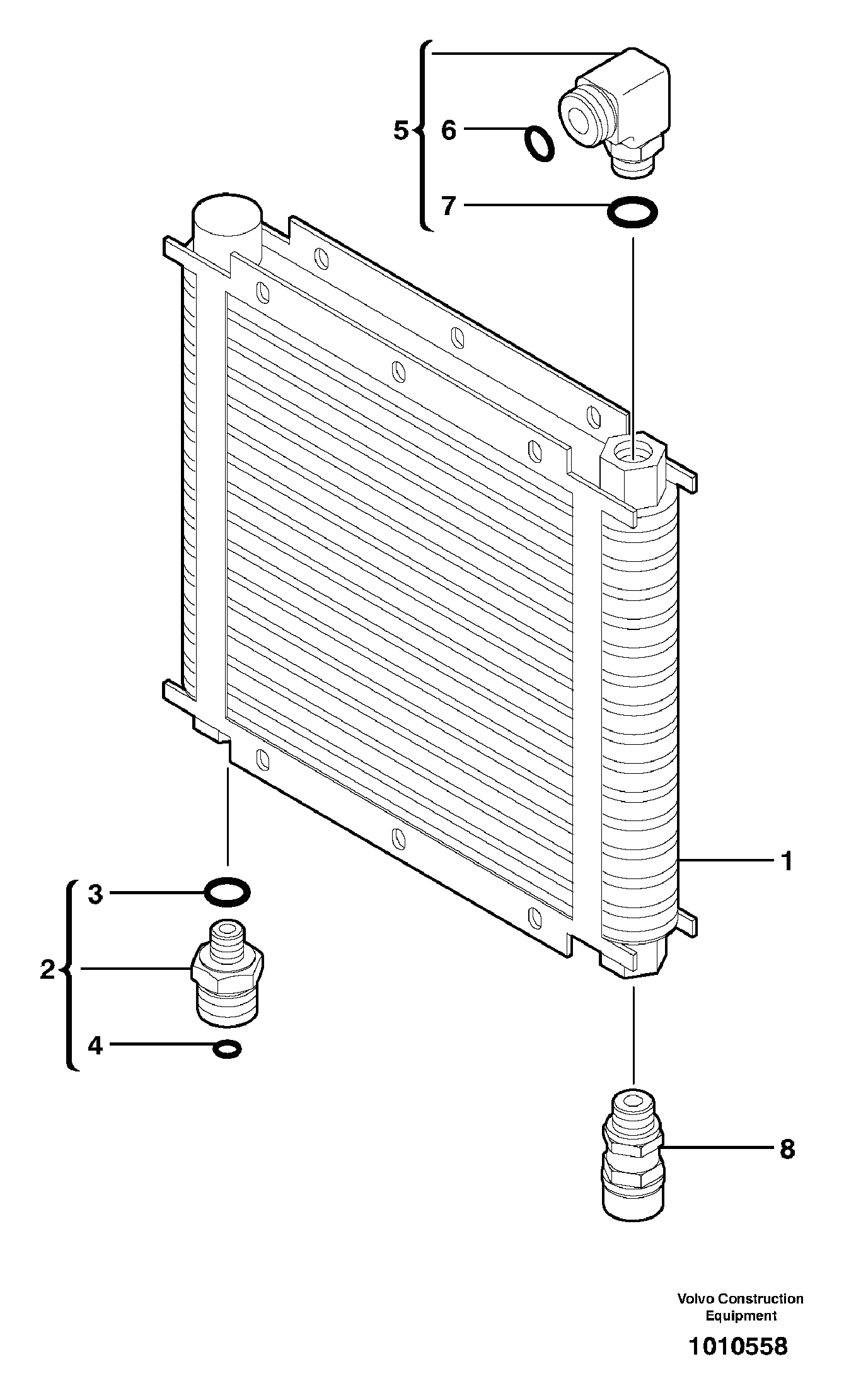 Схема запчастей Volvo ECR28 TYPE 601 - 75144 Cooling system: oil cooler 