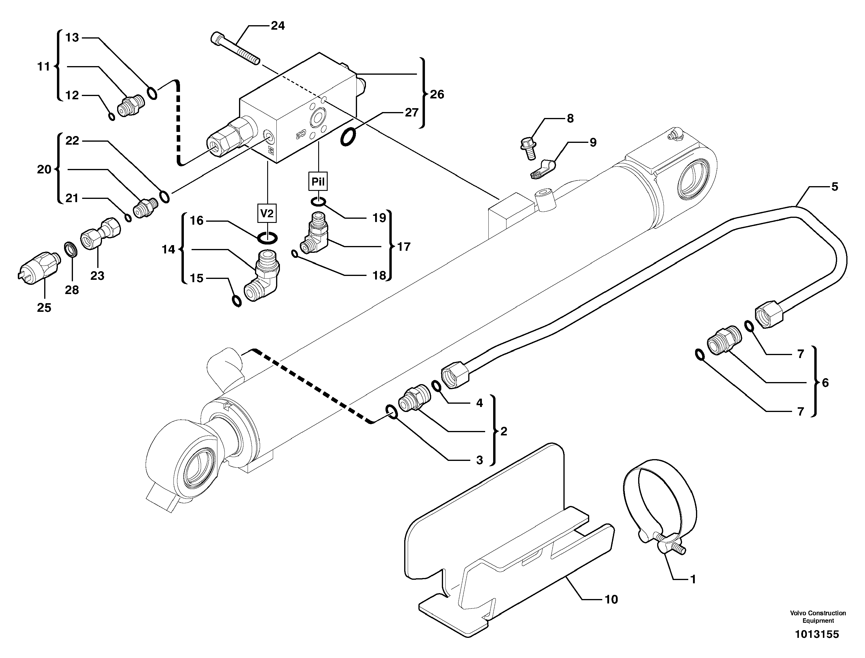 Схема запчастей Volvo ECR28 TYPE 601 - 70158 Safety valve ( boom cylinder ) 