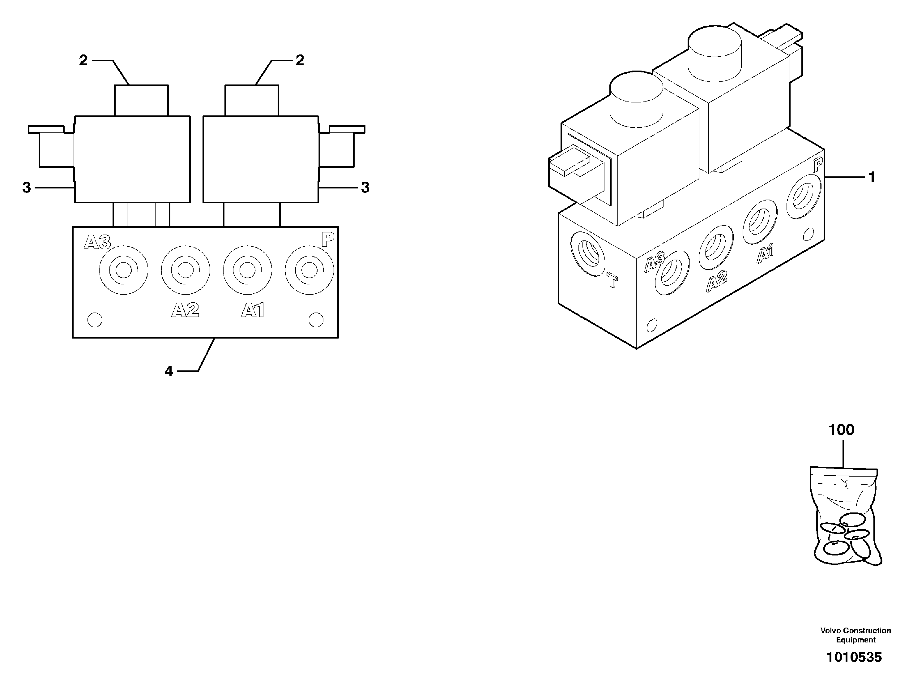 Схема запчастей Volvo ECR28 TYPE 601 - 70110 Electrovalve 