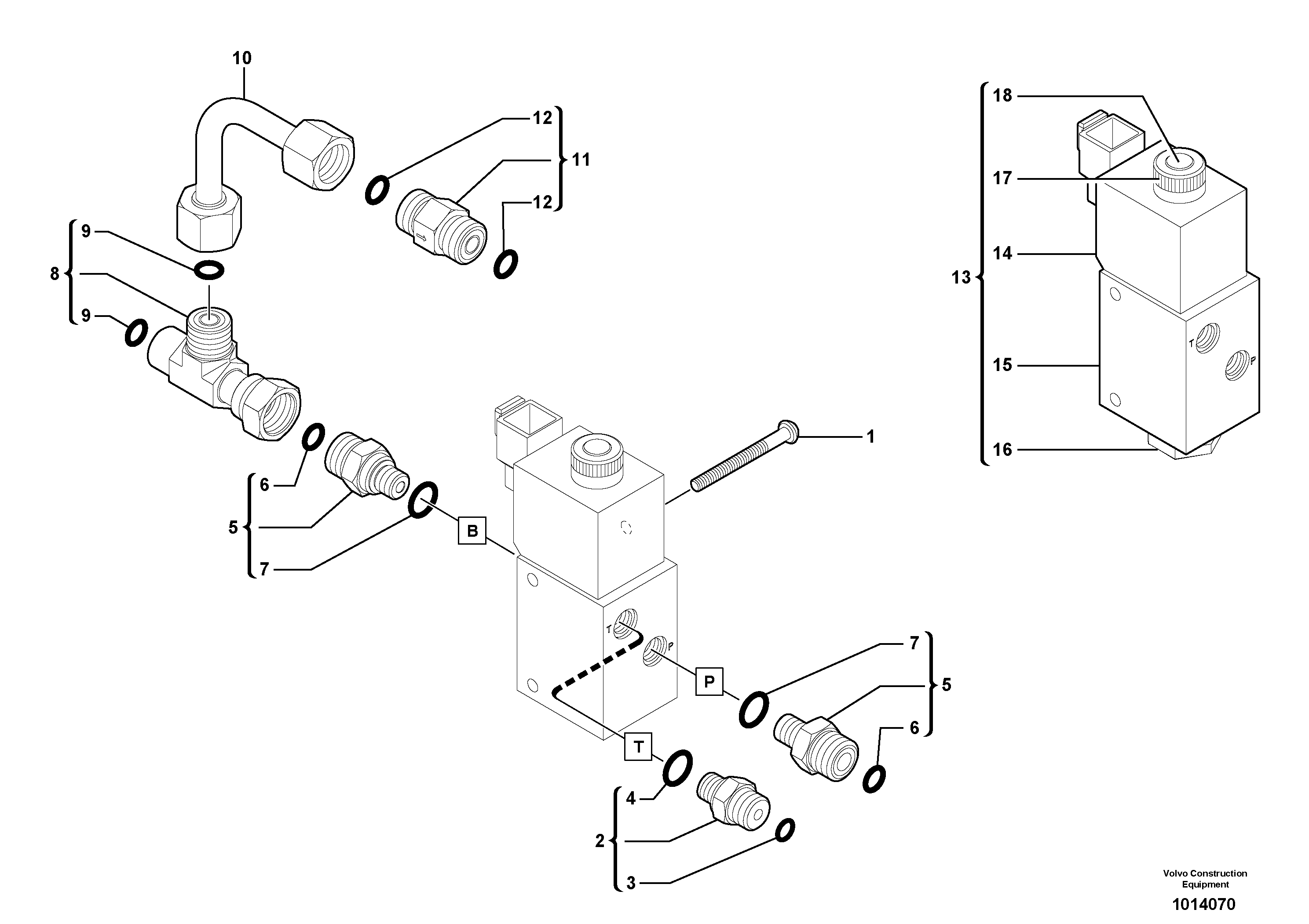 Схема запчастей Volvo ECR28 TYPE 601 - 68157 Electrovalve installation 