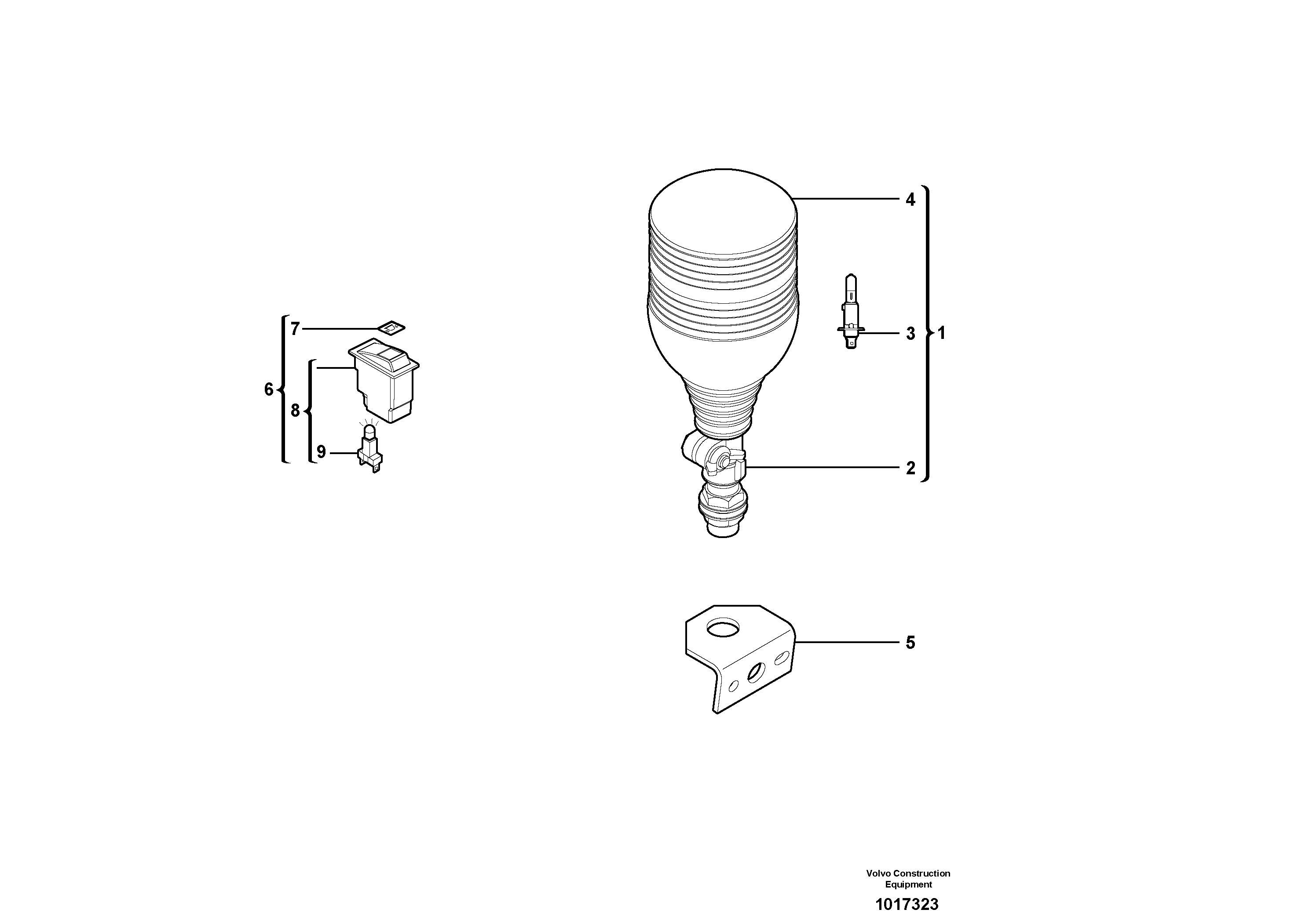 Схема запчастей Volvo ECR38 TYPE 602 - 14530 Flashing light 