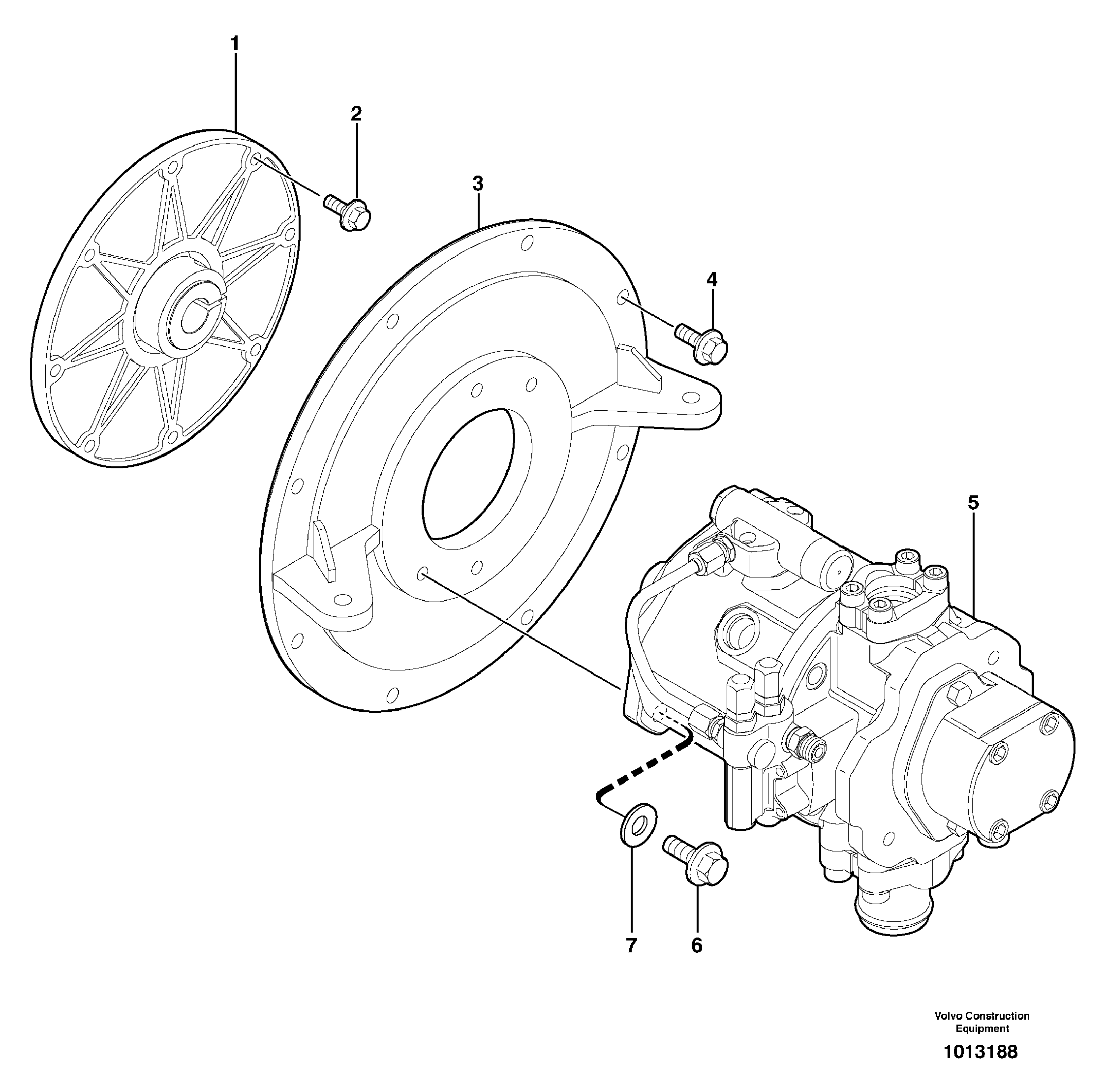 Схема запчастей Volvo ECR38 TYPE 602 - 9777 Engine coupling / hydraulic pump 