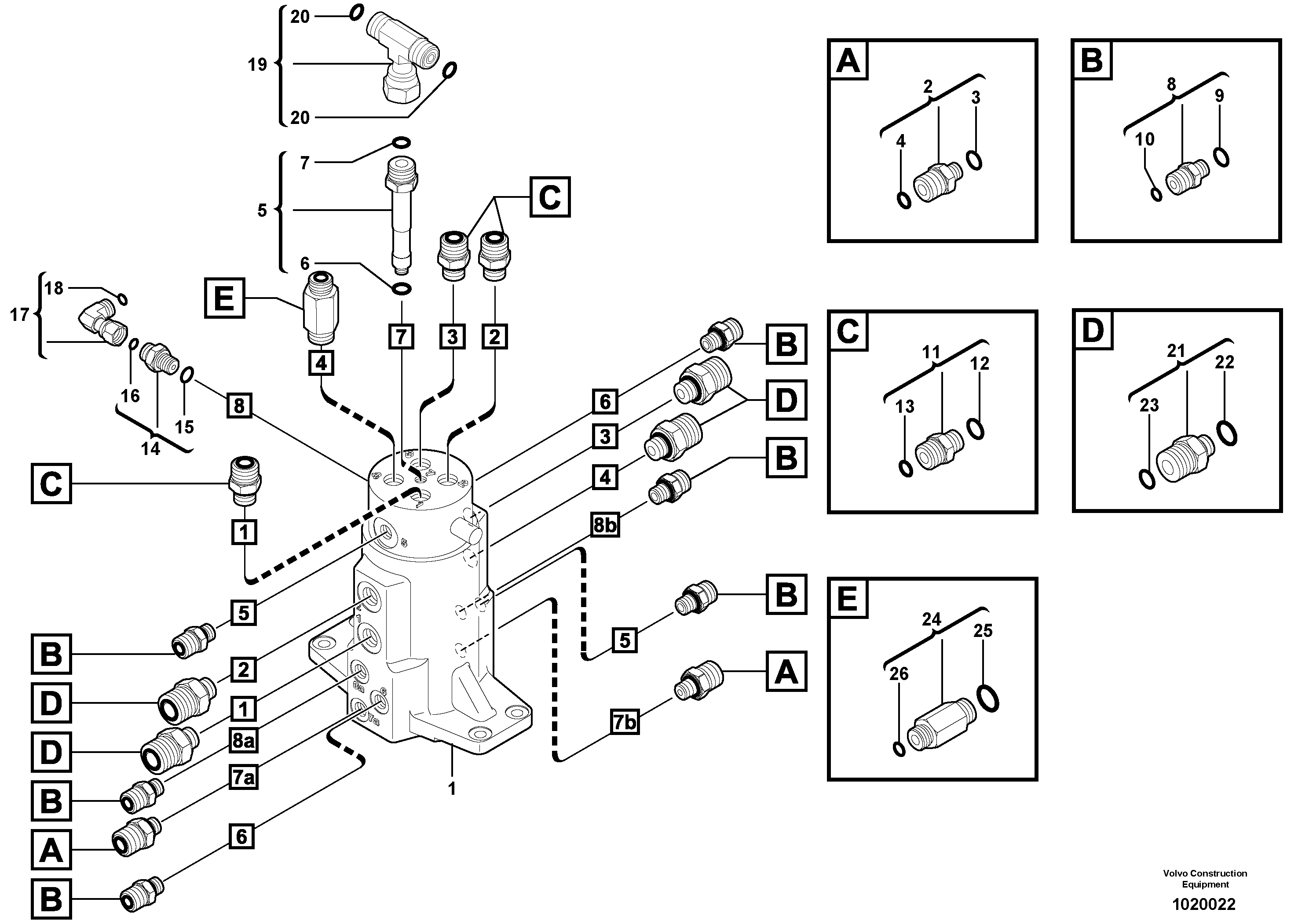 Схема запчастей Volvo ECR38 TYPE 602 - 38561 Swivel joint equipment 