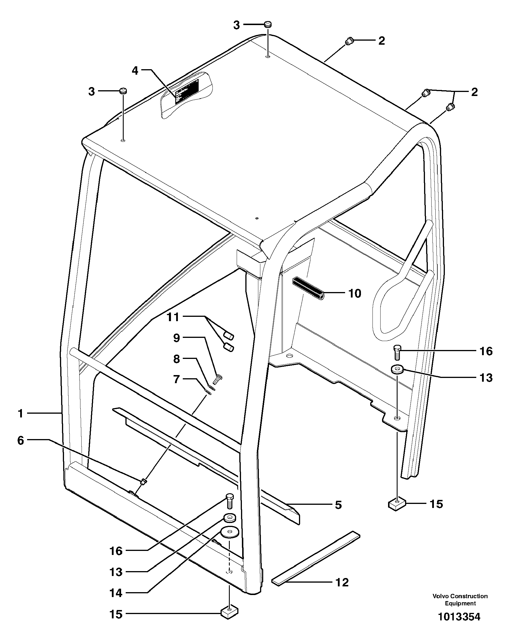 Схема запчастей Volvo ECR38 TYPE 602 - 6681 Canopy 