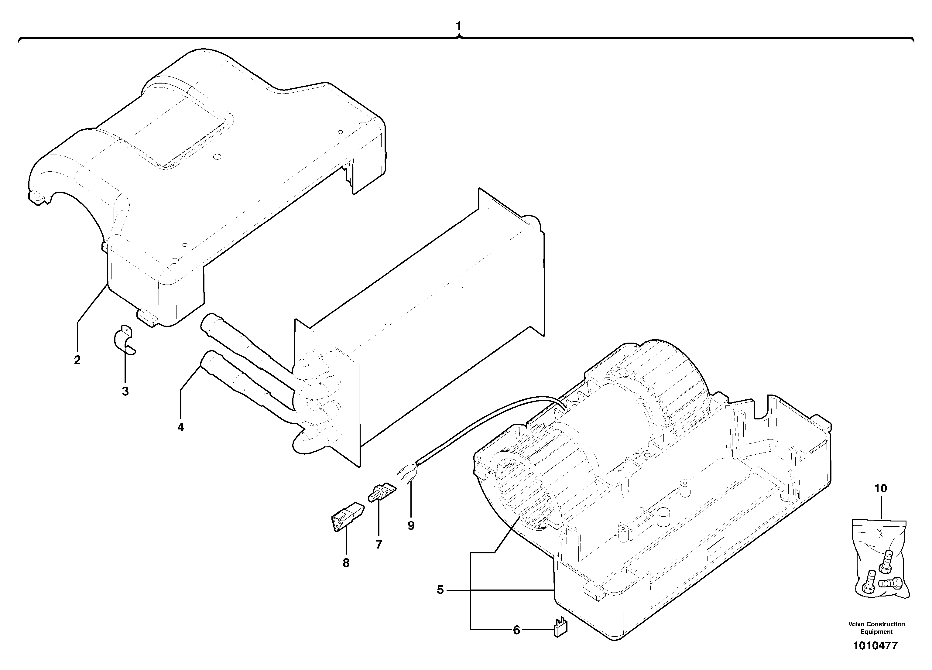 Схема запчастей Volvo ECR38 TYPE 602 - 6164 Heater 