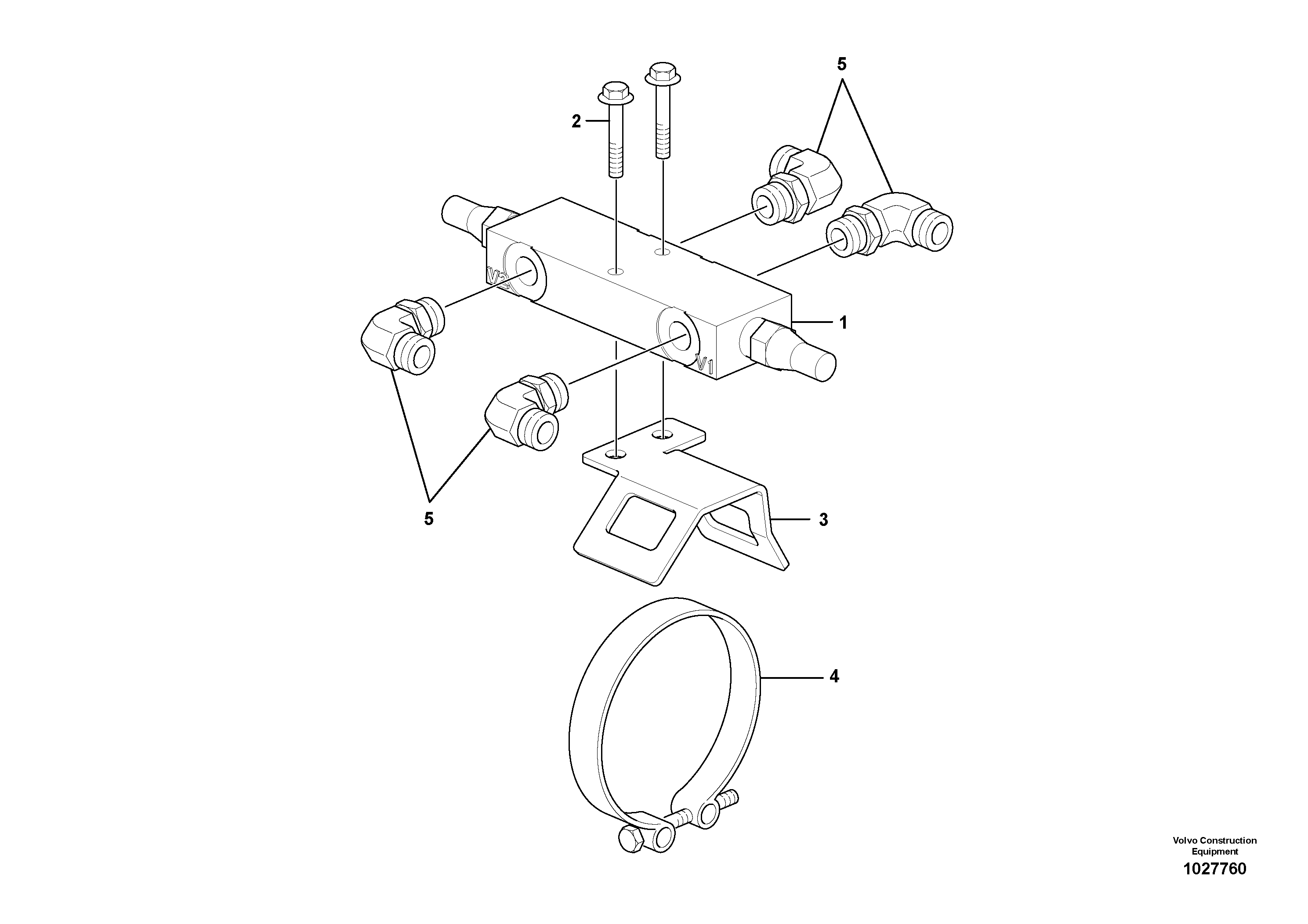 Схема запчастей Volvo ECR38 TYPE 602 - 7053 Balancing valve ( offset cylinder ) 