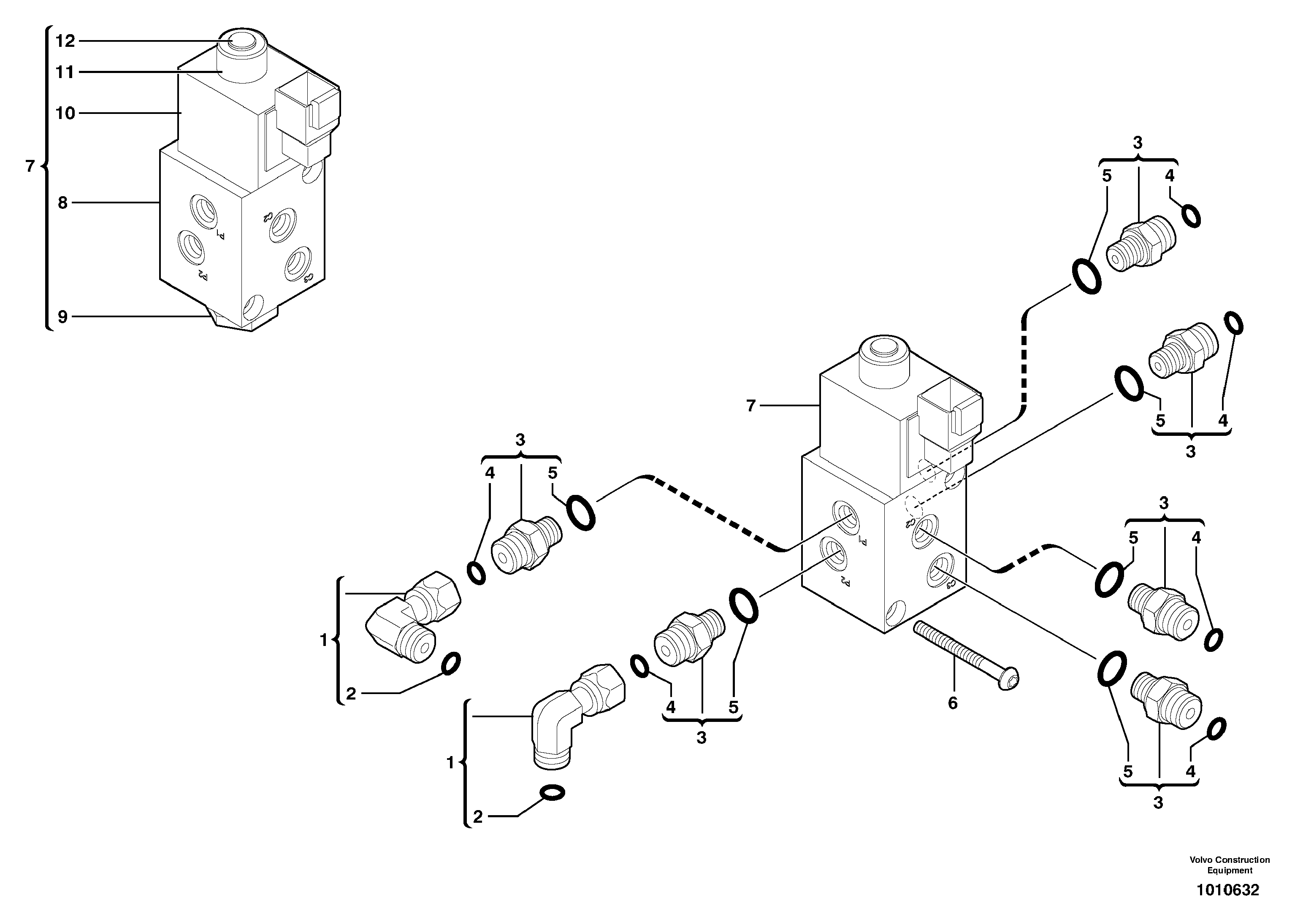 Схема запчастей Volvo ECR38 TYPE 602 - 7528 Electrovalve installation 