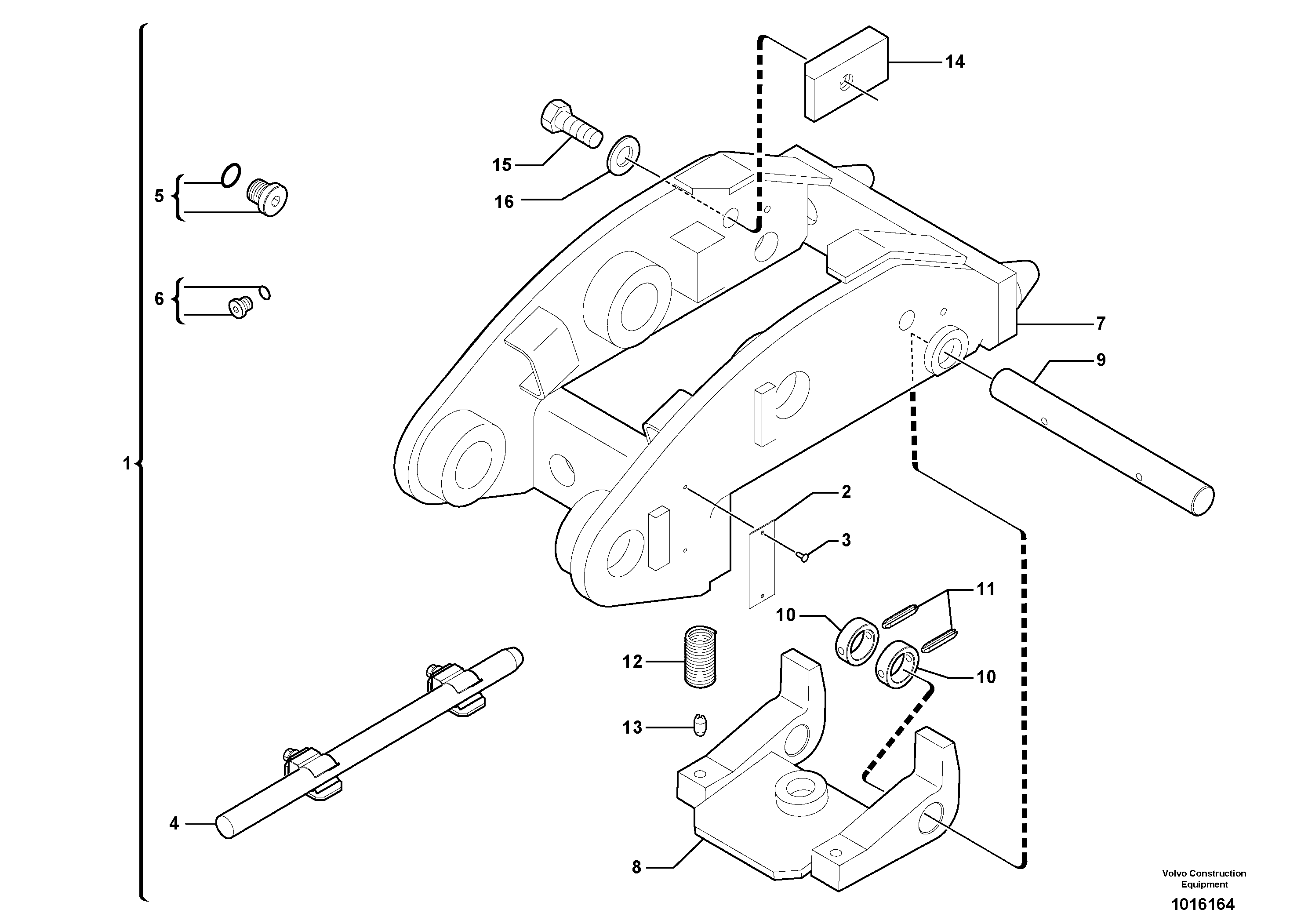 Схема запчастей Volvo ECR38 TYPE 602 - 9026 Tool holder / mechanical control 