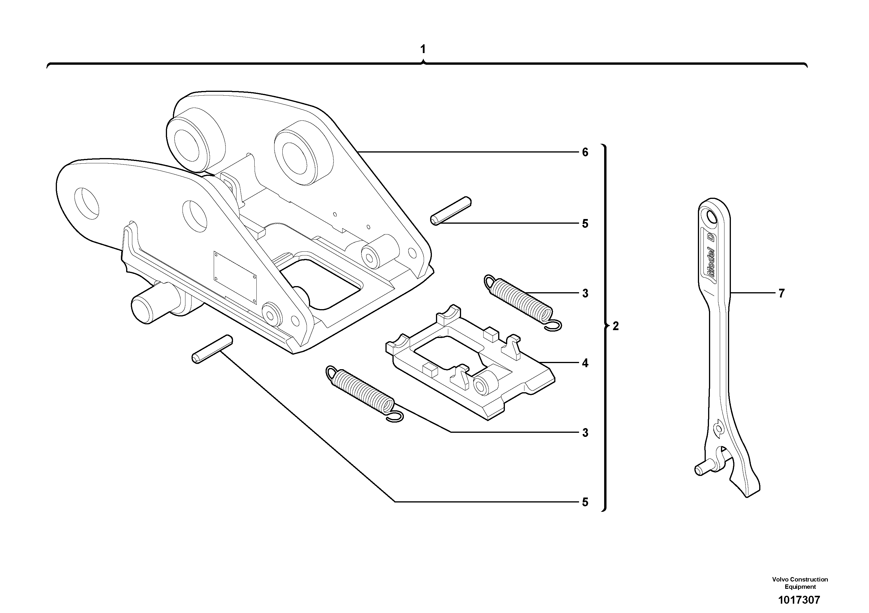 Схема запчастей Volvo ECR38 TYPE 602 - 9027 Tool holder / mechanical control 