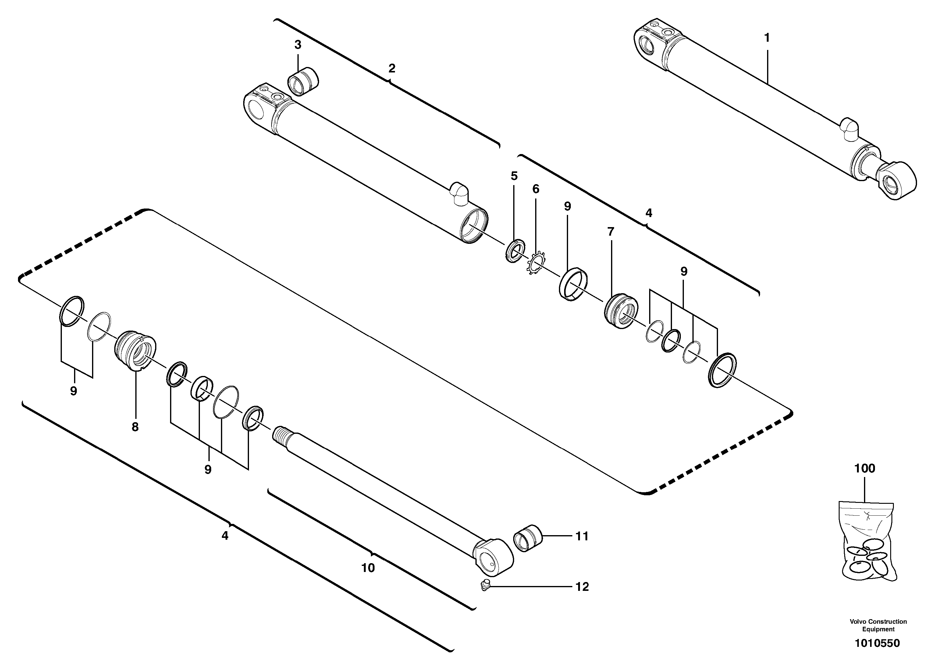 Схема запчастей Volvo ECR38 TYPE 602 - 33177 Boom offset cylinder 