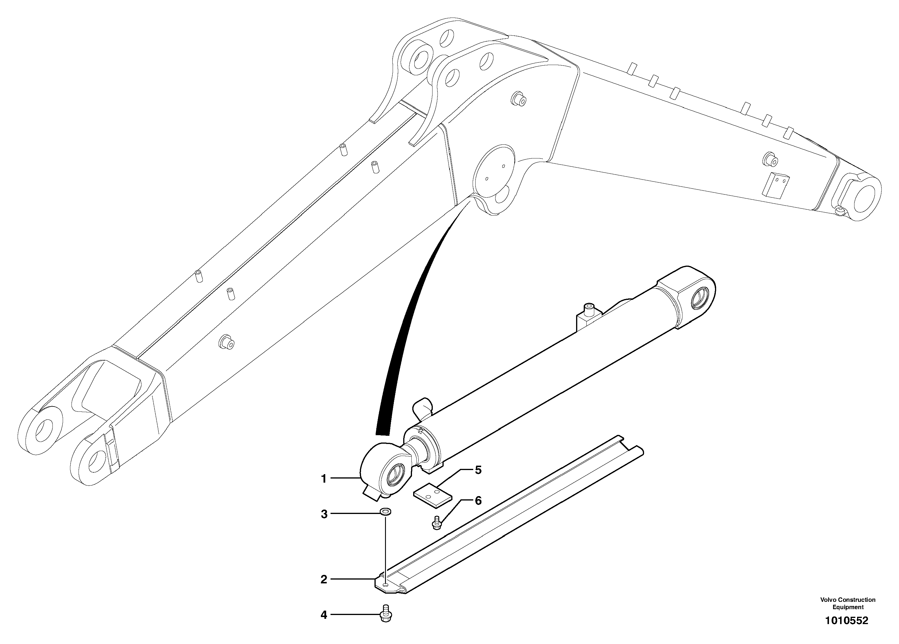 Схема запчастей Volvo ECR38 TYPE 602 - 102278 Cylinder rod protection 