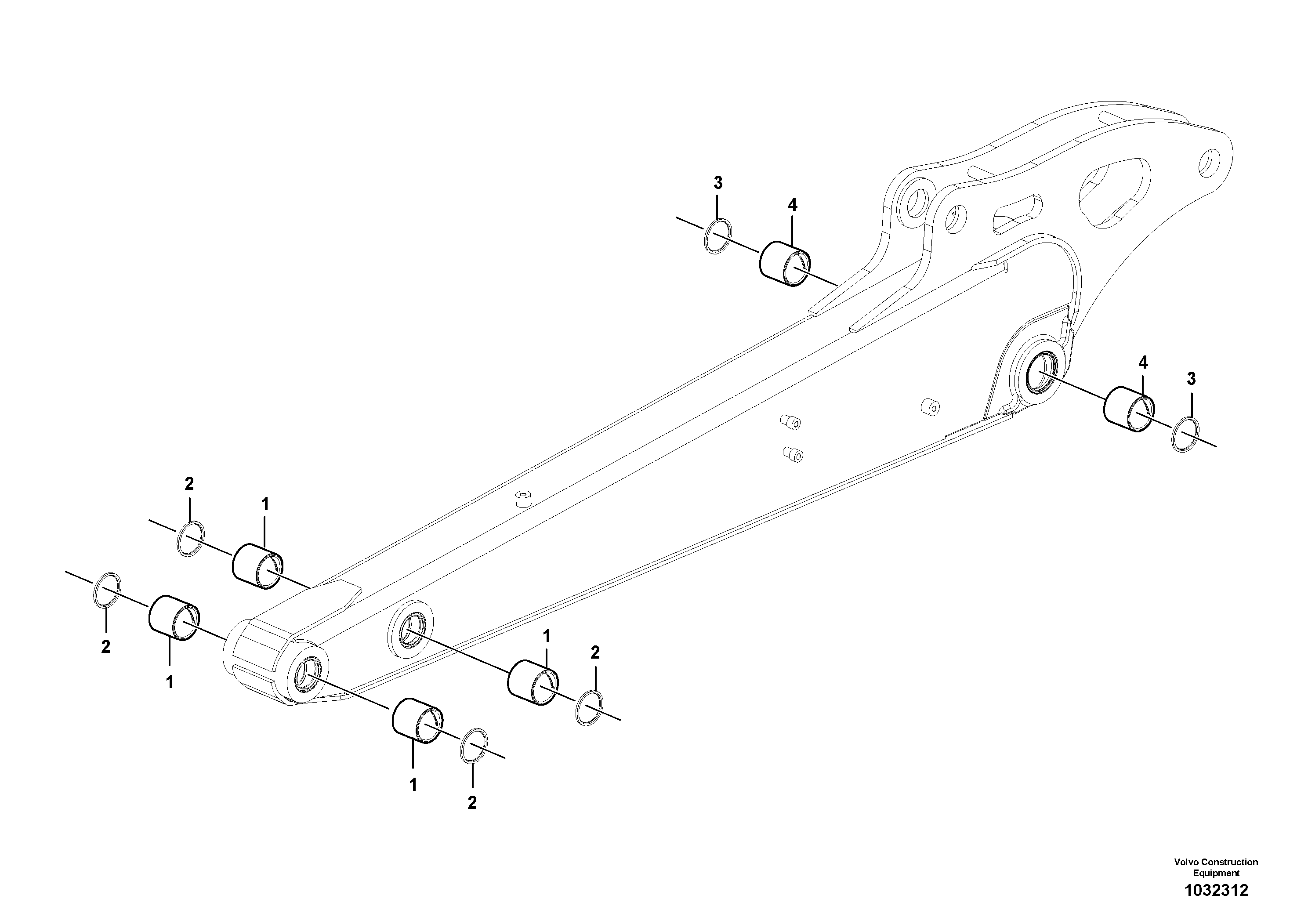 Схема запчастей Volvo ECR38 TYPE 602 - 102937 Dipper arm 