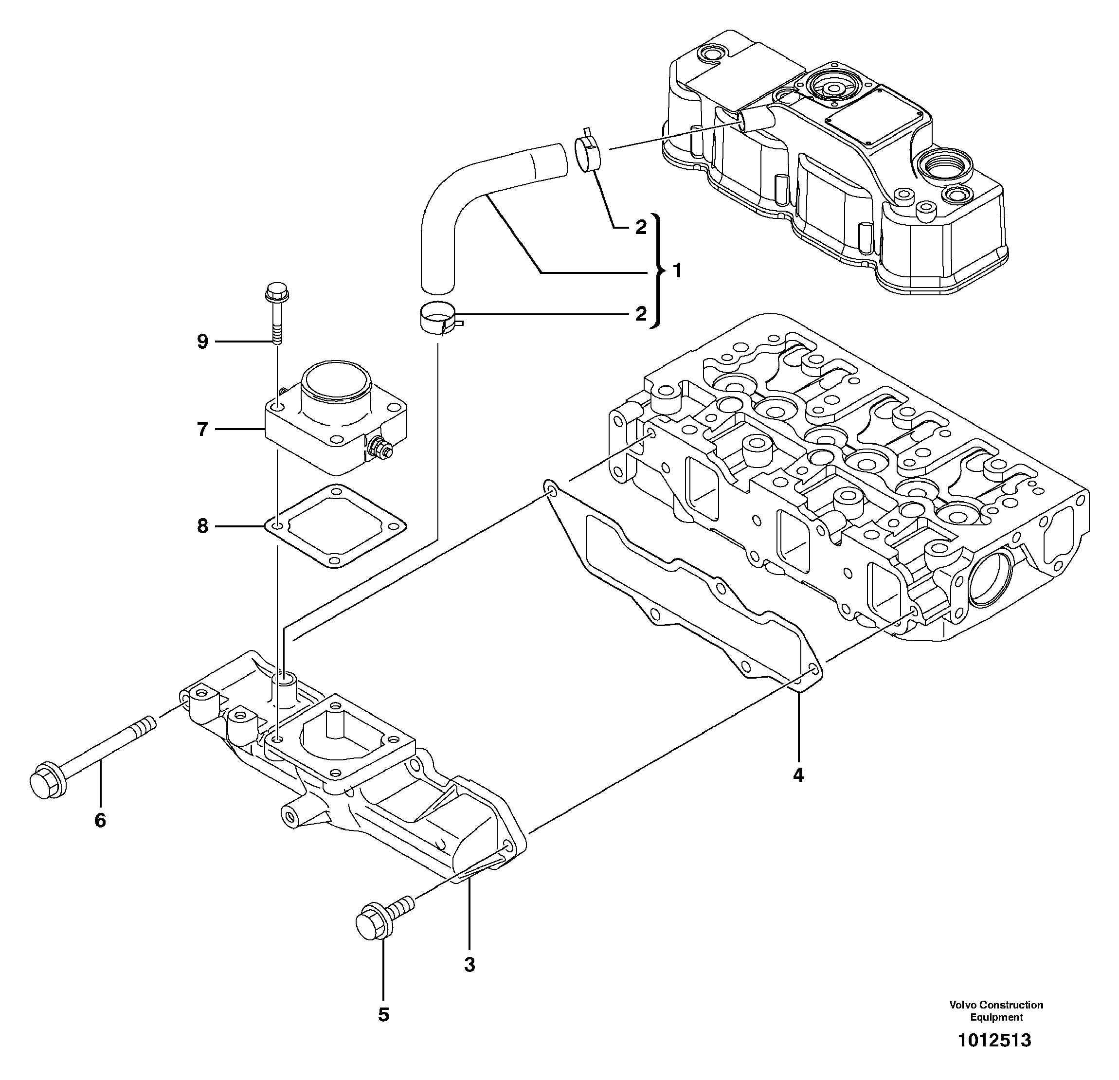 Схема запчастей Volvo ECR38 TYPE 602 - 42360 Inlet manifold 