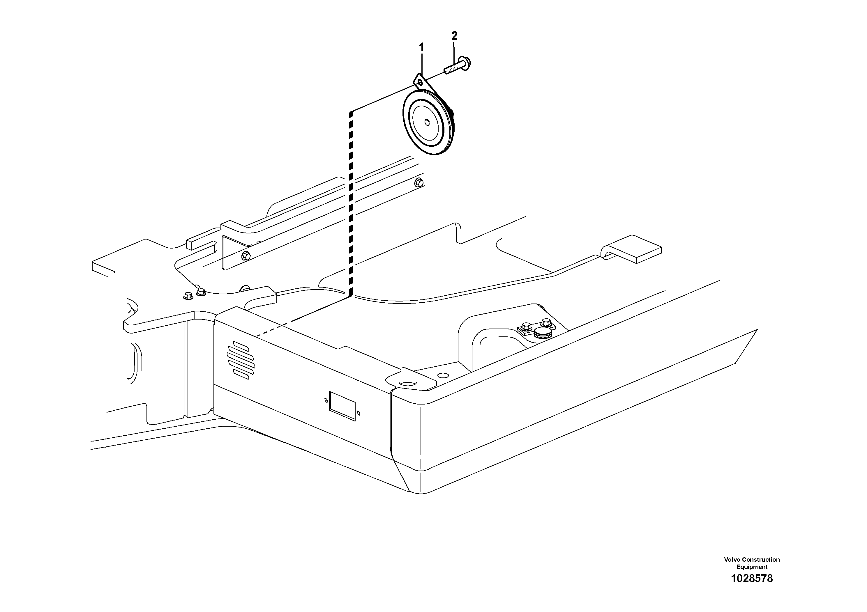 Схема запчастей Volvo EC55C S/N 110001- / 120001- - 59469 Horn 