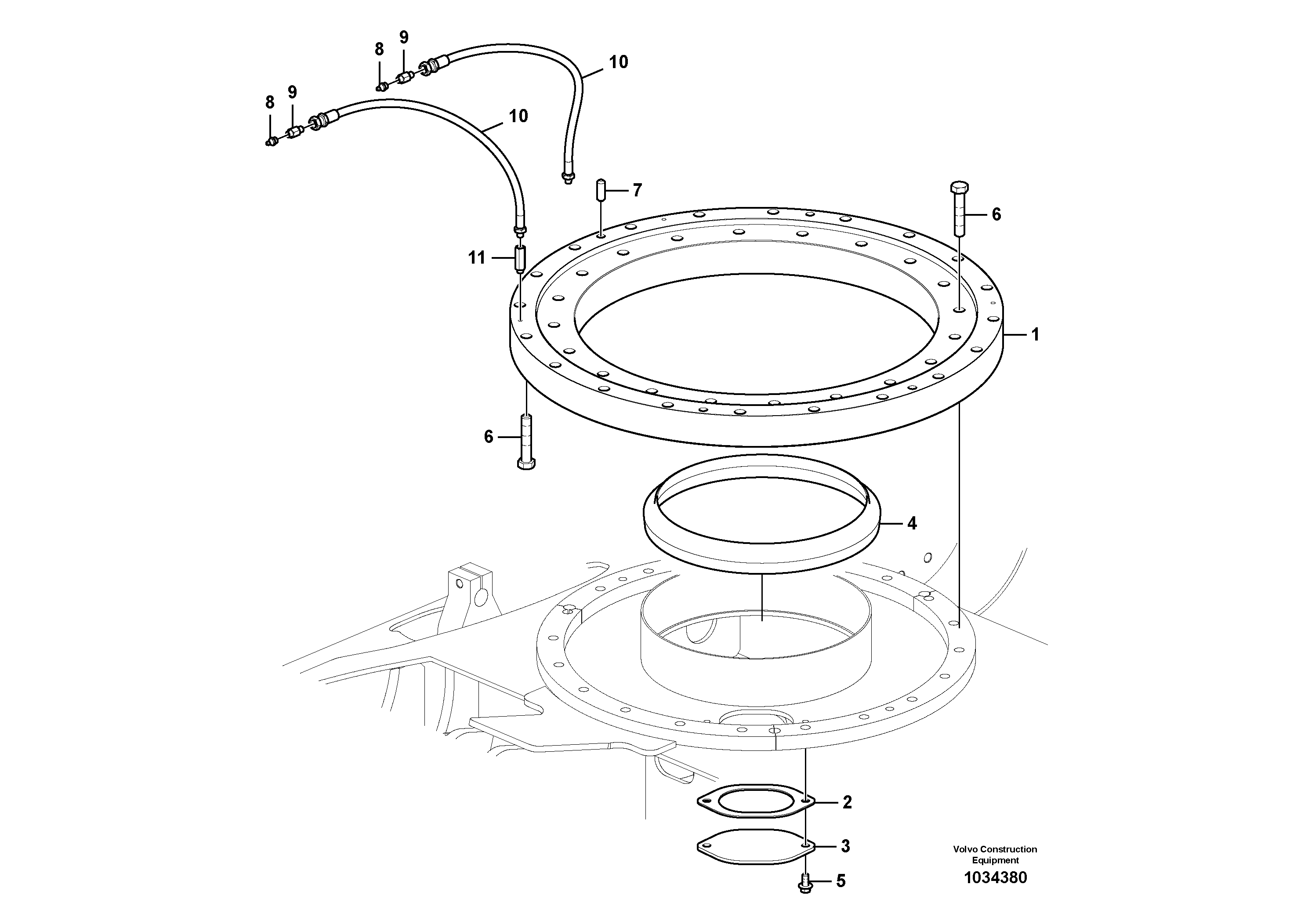 Схема запчастей Volvo EC55C S/N 110001- / 120001- - 64839 Swing system 