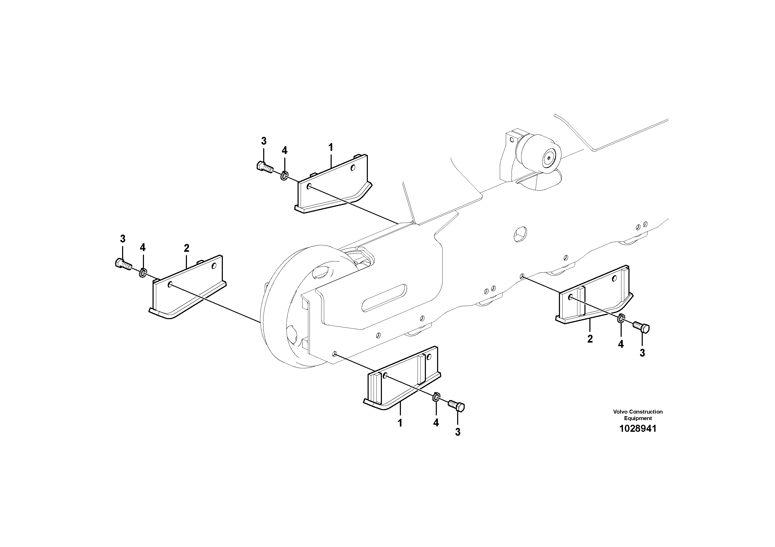 Схема запчастей Volvo EC55C S/N 110001- / 120001- - 64846 Undercarriage, track guards 