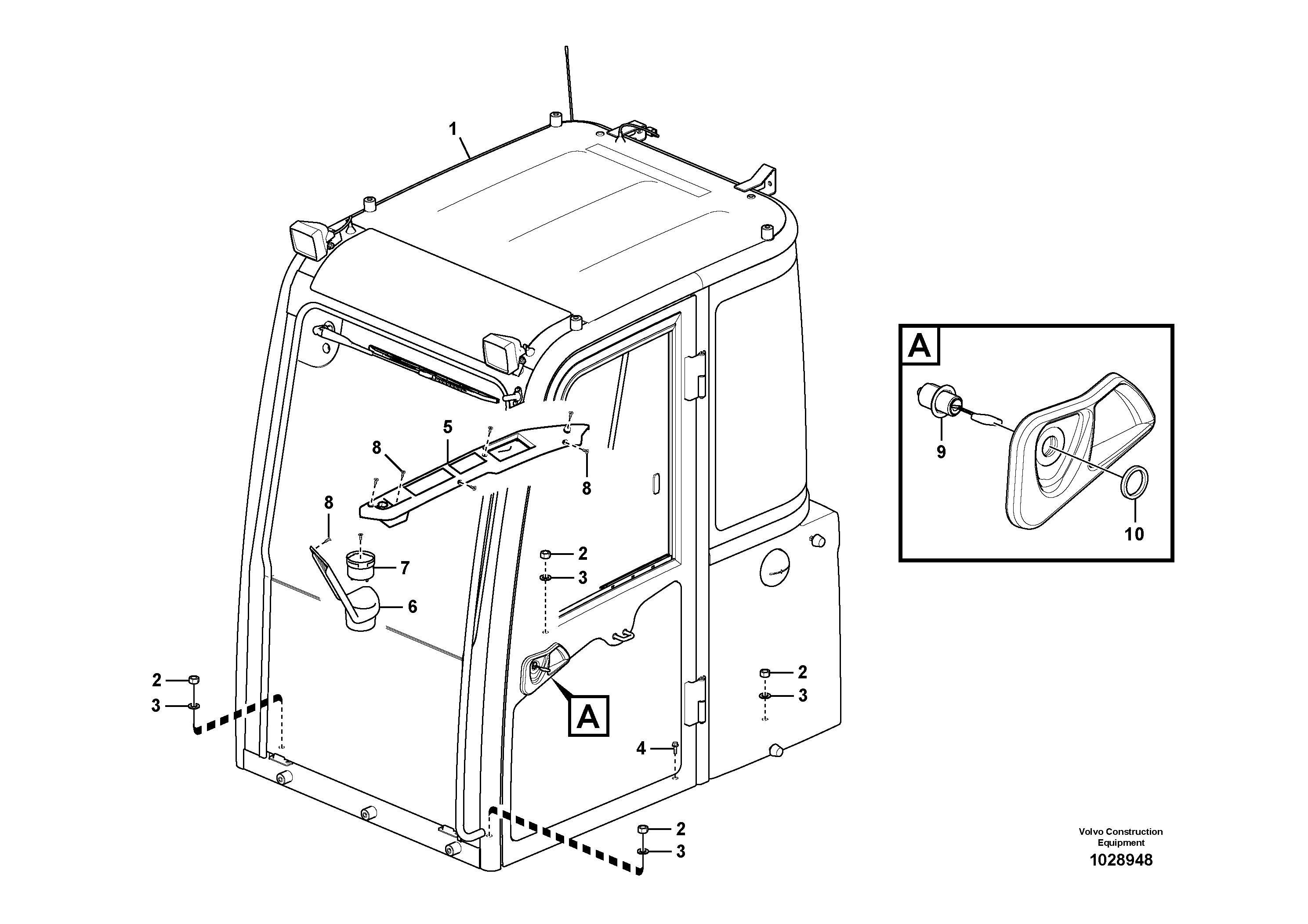 Схема запчастей Volvo EC55C S/N 110001- / 120001- - 62641 Cab mount 