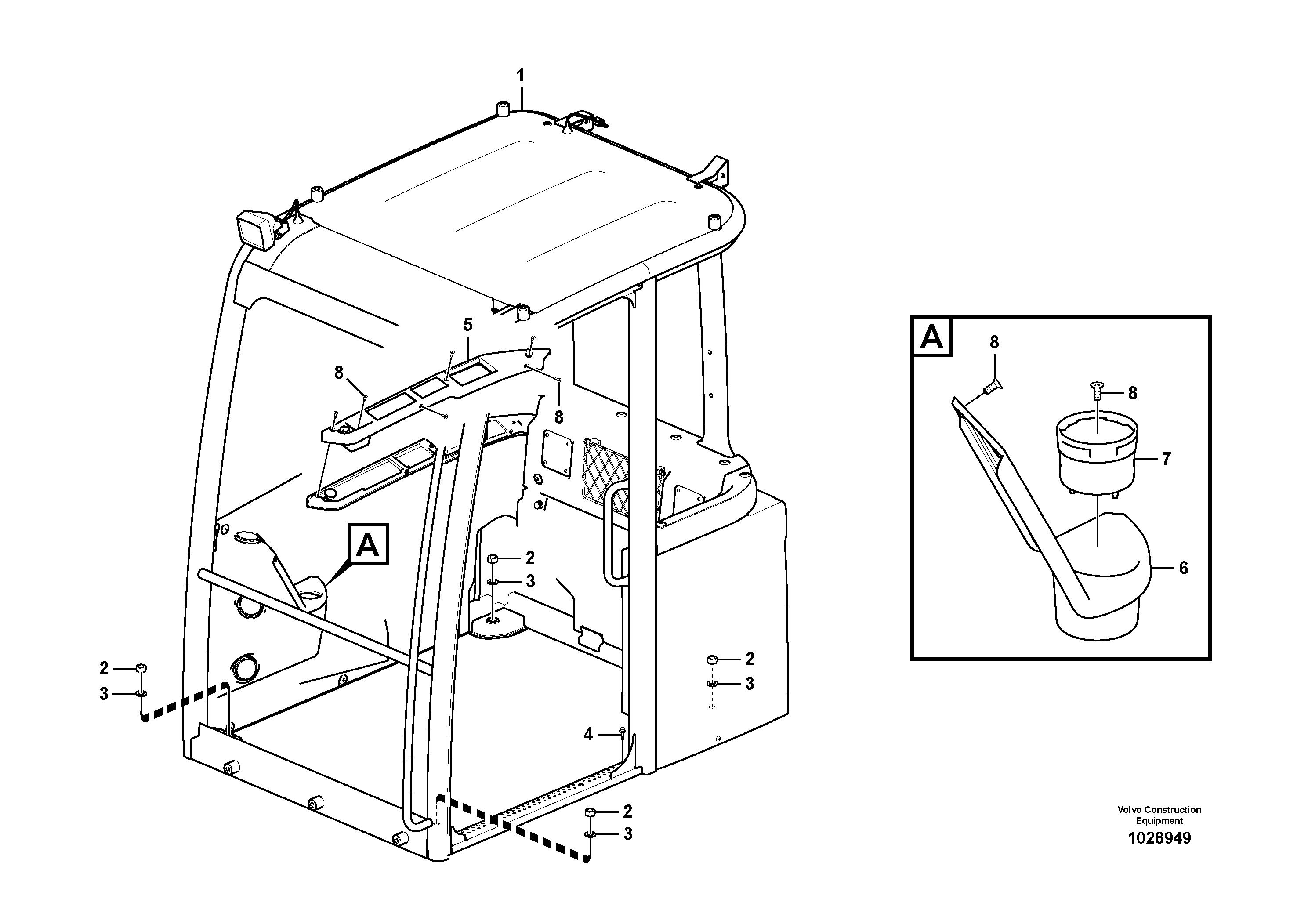 Схема запчастей Volvo EC55C S/N 110001- / 120001- - 93315 Cab mount 