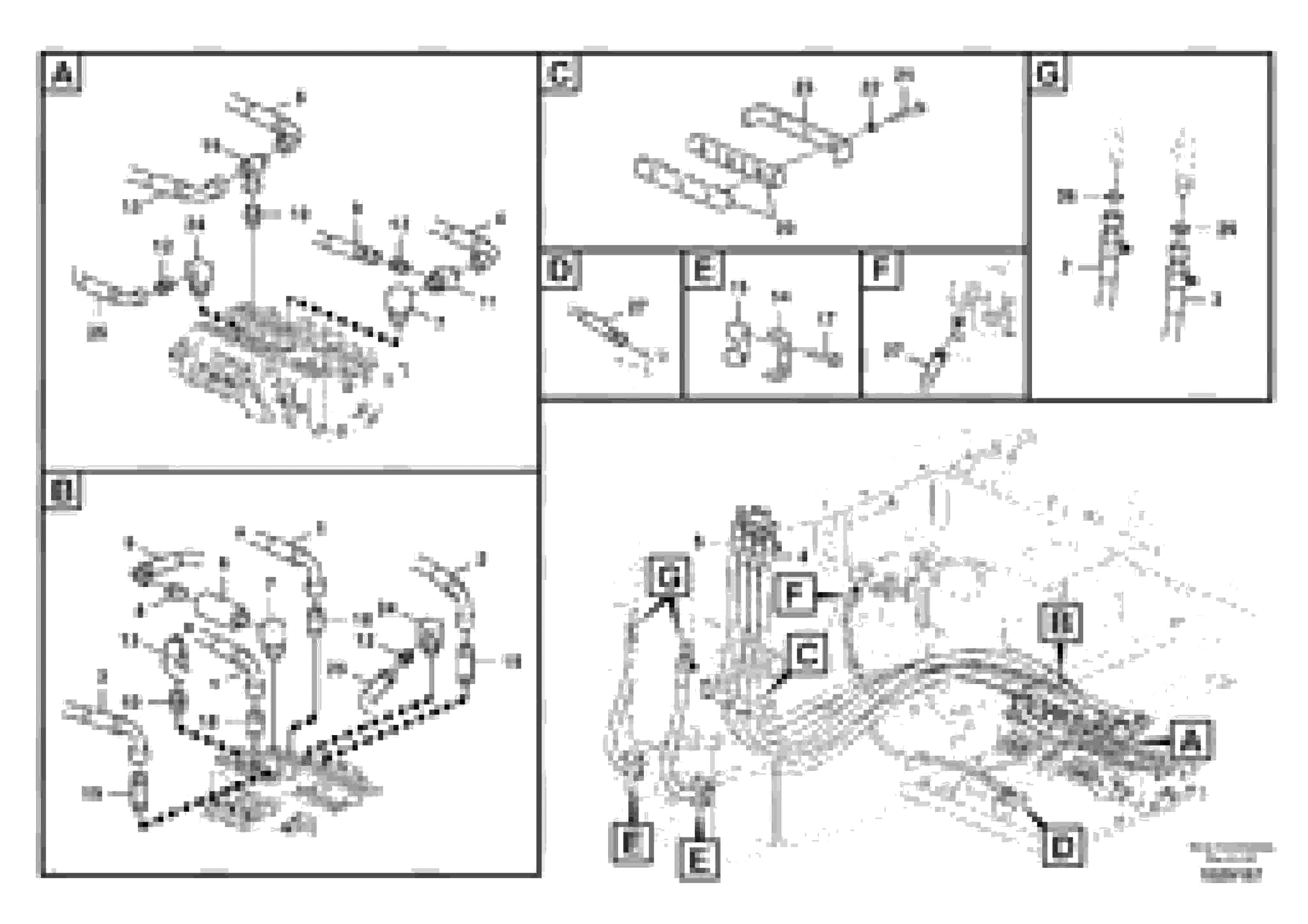 Схема запчастей Volvo EC55C S/N 110001- / 120001- - 67111 Hydraulic system, control valve to boom and swing 