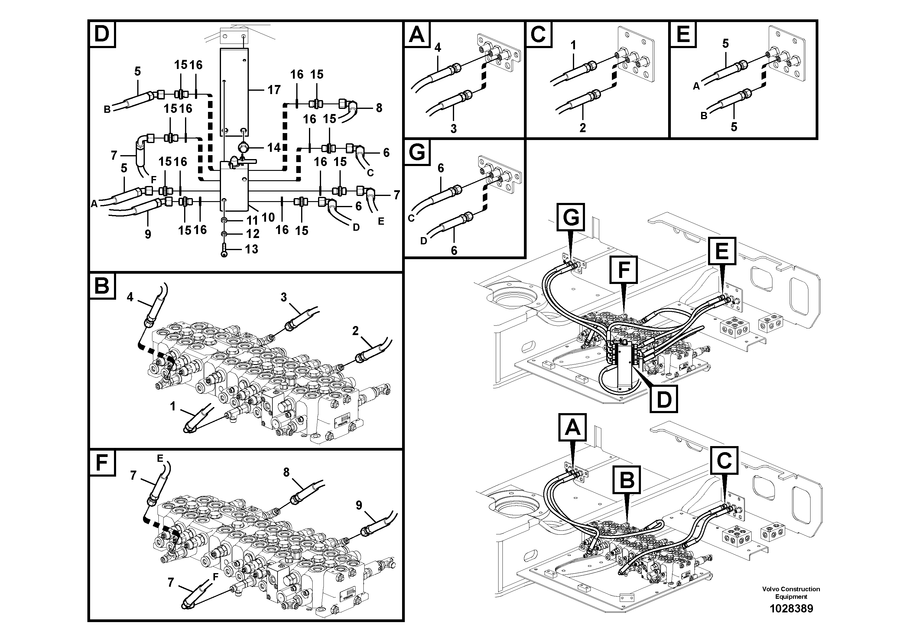 Схема запчастей Volvo EC55C S/N 110001- / 120001- - 62765 Servo system, changing lever function 