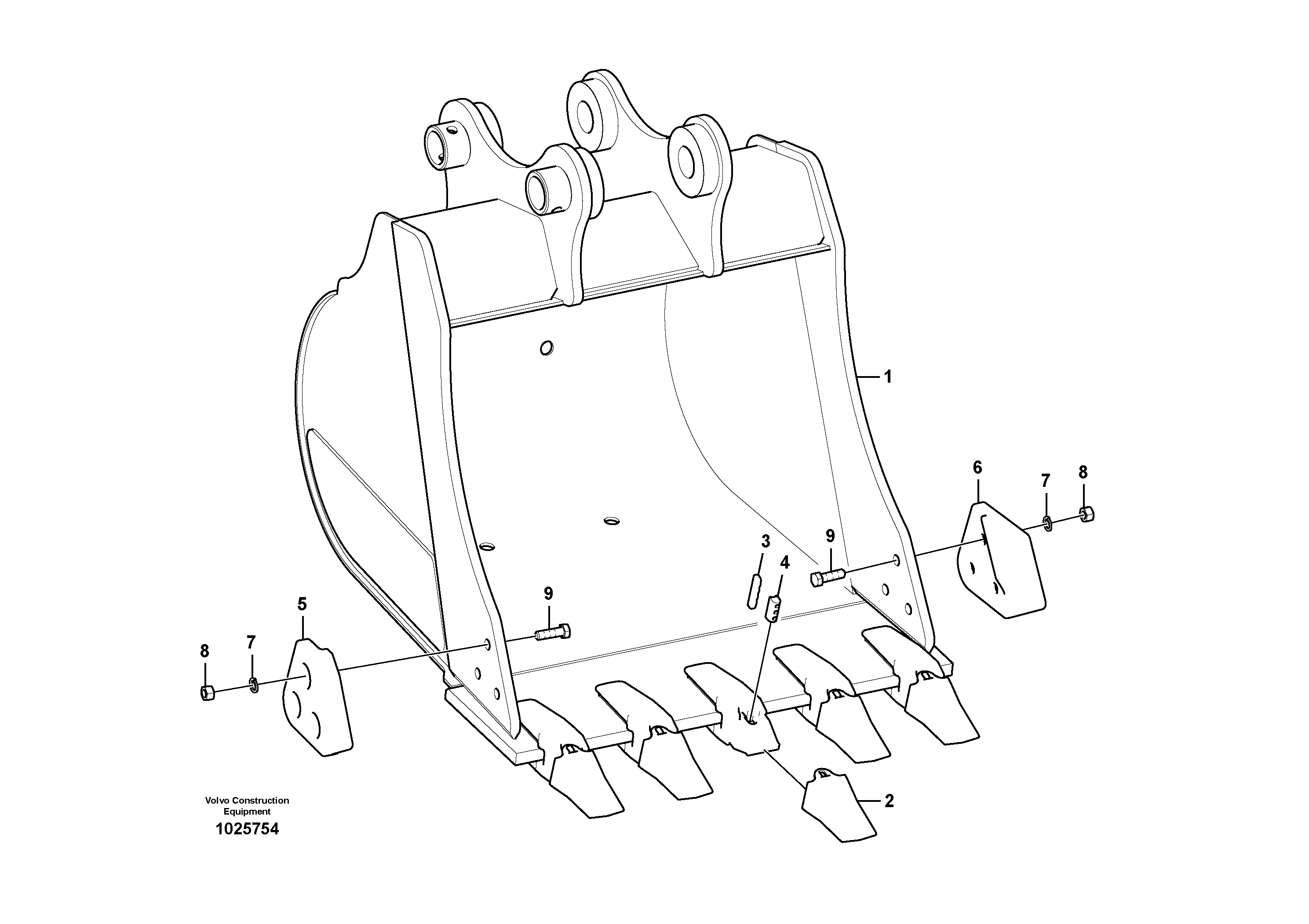 Схема запчастей Volvo EC55C S/N 110001- / 120001- - 66544 Ковш 