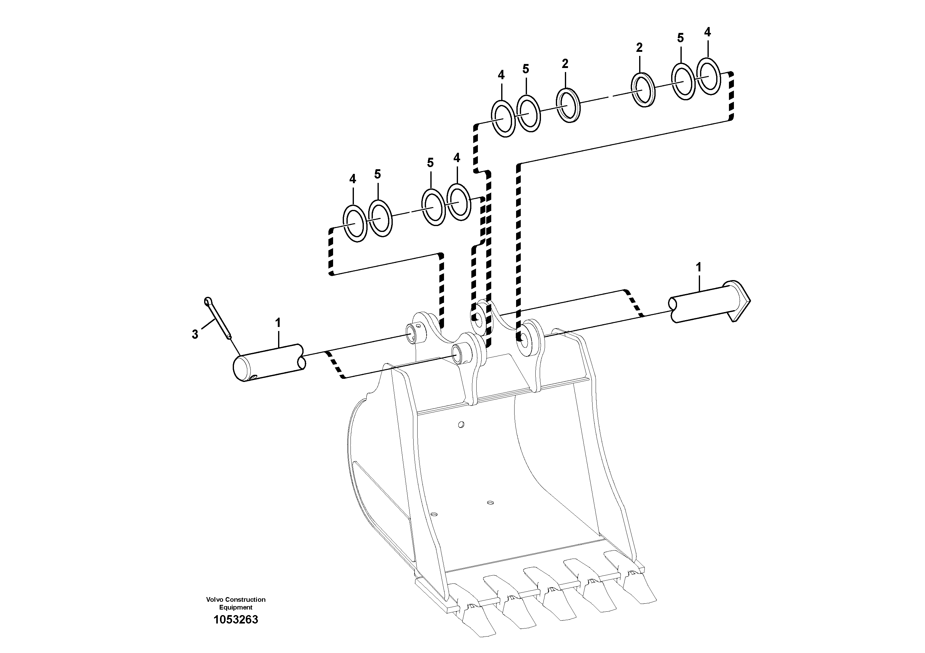 Схема запчастей Volvo EC55C S/N 110001- / 120001- - 83671 Links to bucket 