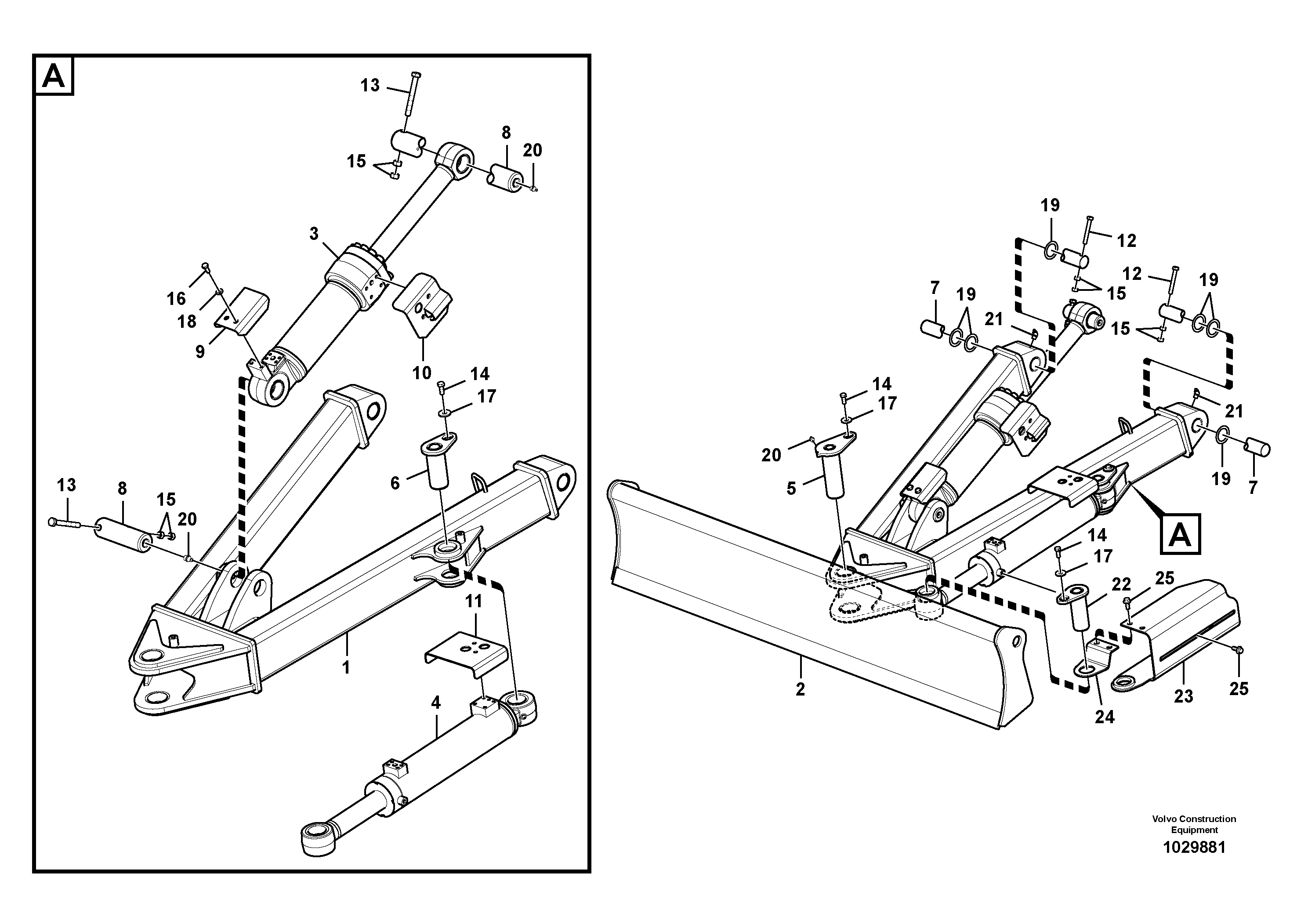 Схема запчастей Volvo EC55C S/N 110001- / 120001- - 74087 Лезвие отвала (аутригера) 