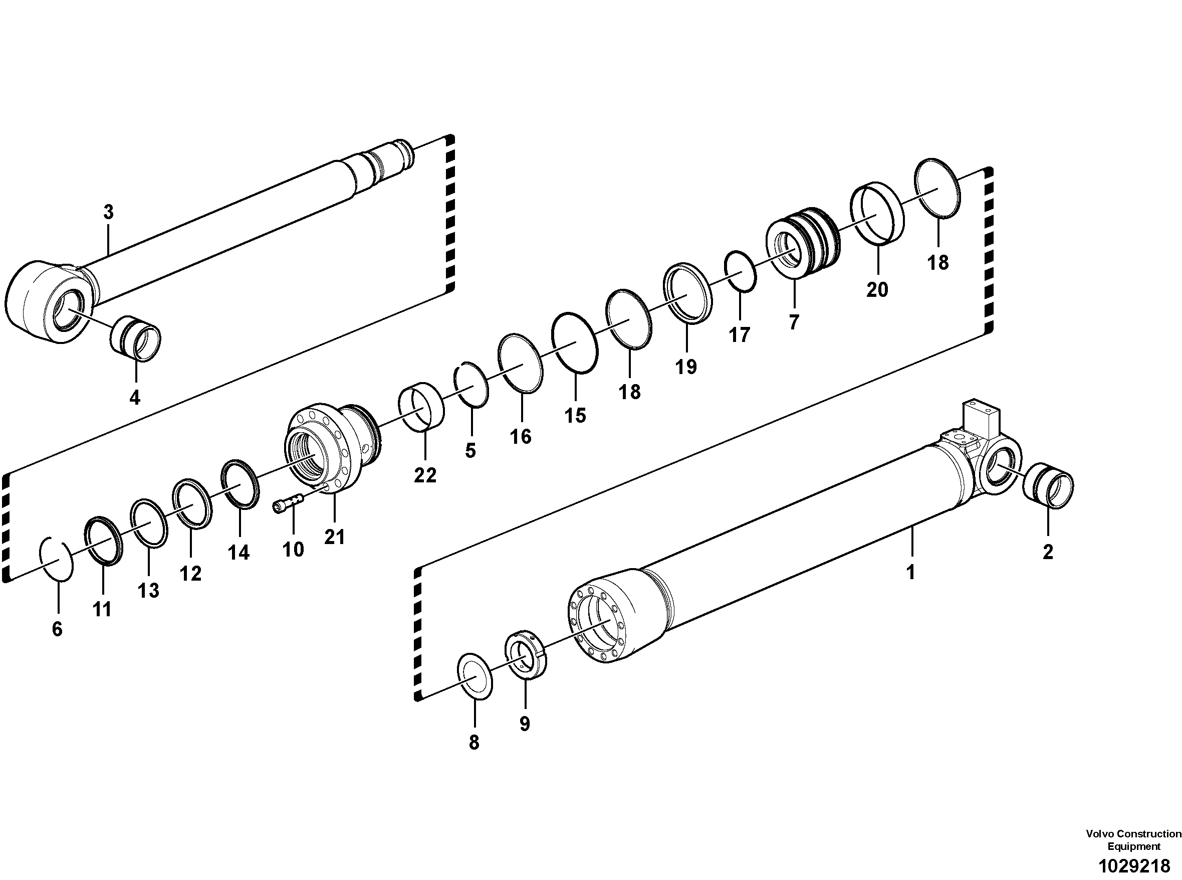 Схема запчастей Volvo EC55C S/N 110001- / 120001- - 76384 Гидроцилиндр отвала 