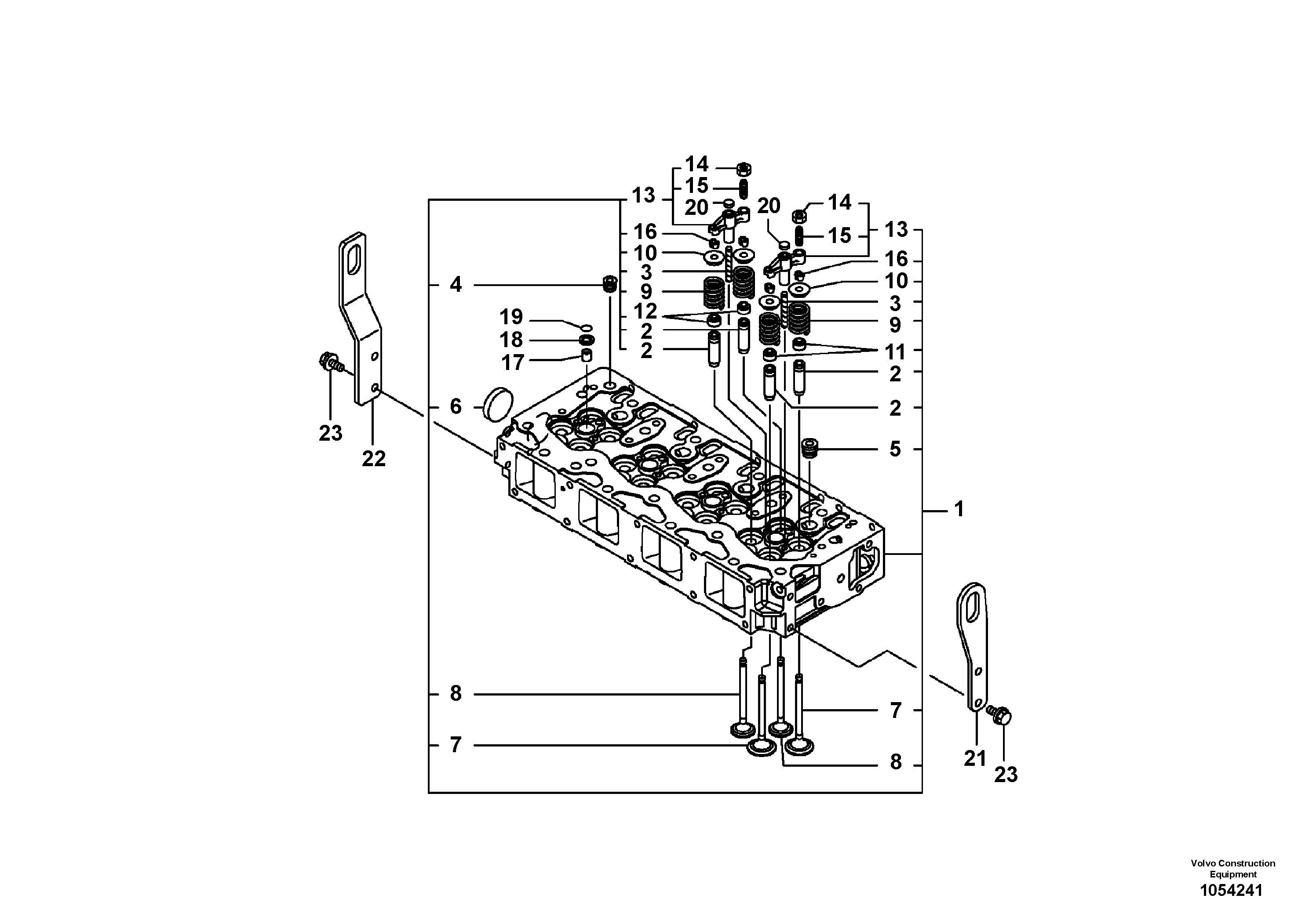 Схема запчастей Volvo EC55C S/N 110001- / 120001- - 49244 Головка блока цилиндров 