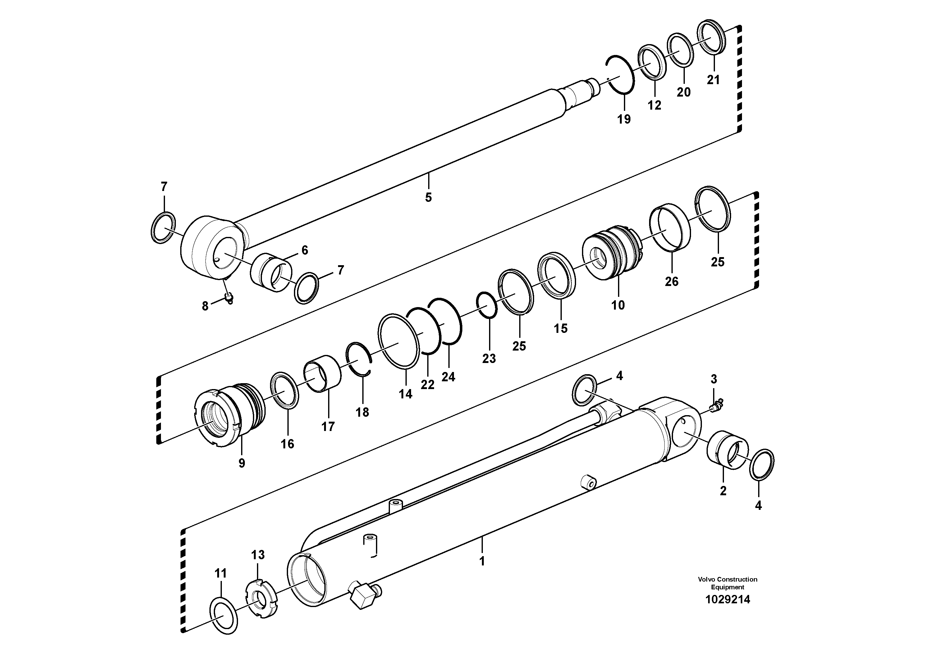 Схема запчастей Volvo EC55C S/N 110001- / 120001- - 66556 Цилиндр ковша 