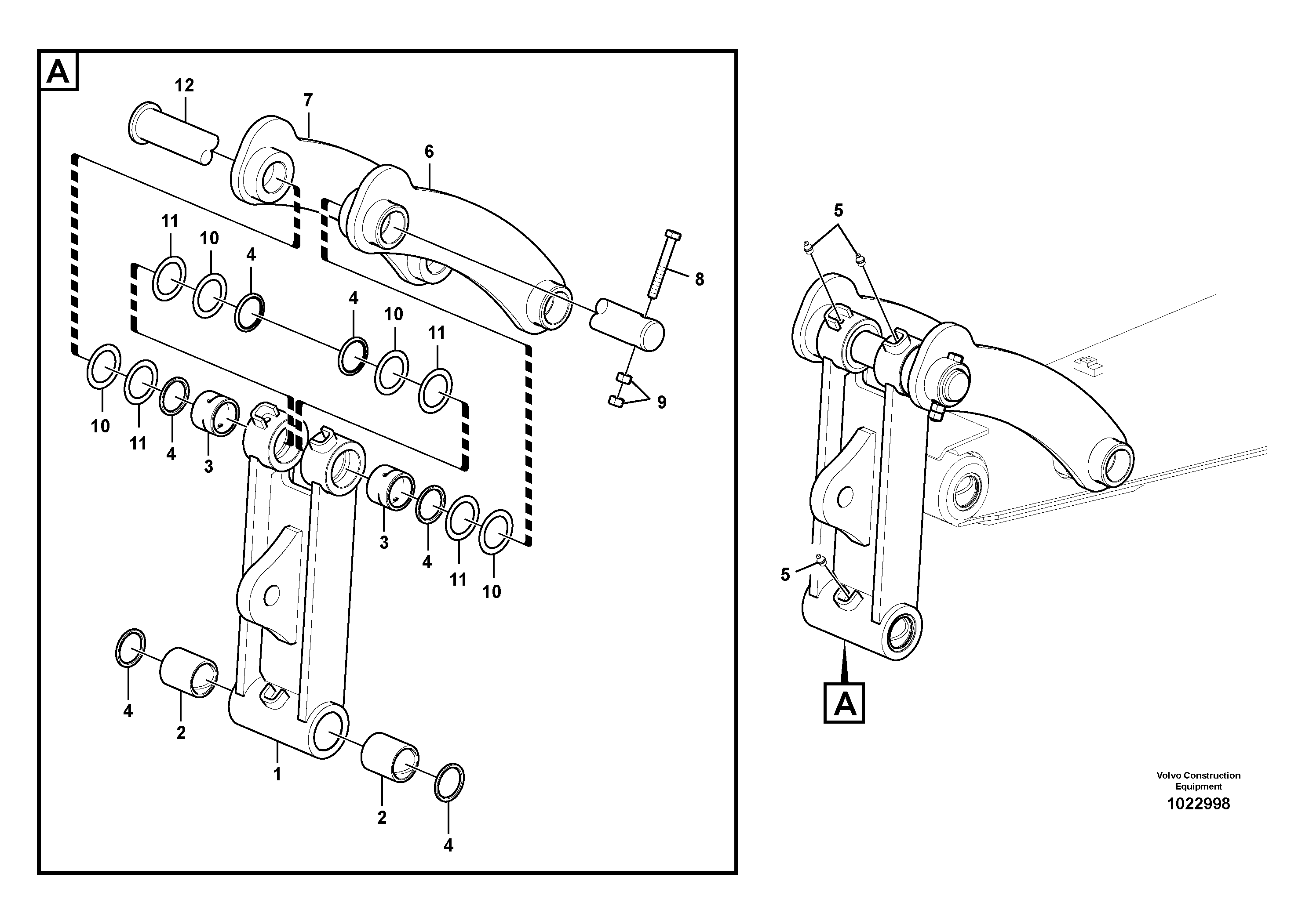 Схема запчастей Volvo EC55C S/N 110001- / 120001- - 71313 Links to connecting rod 