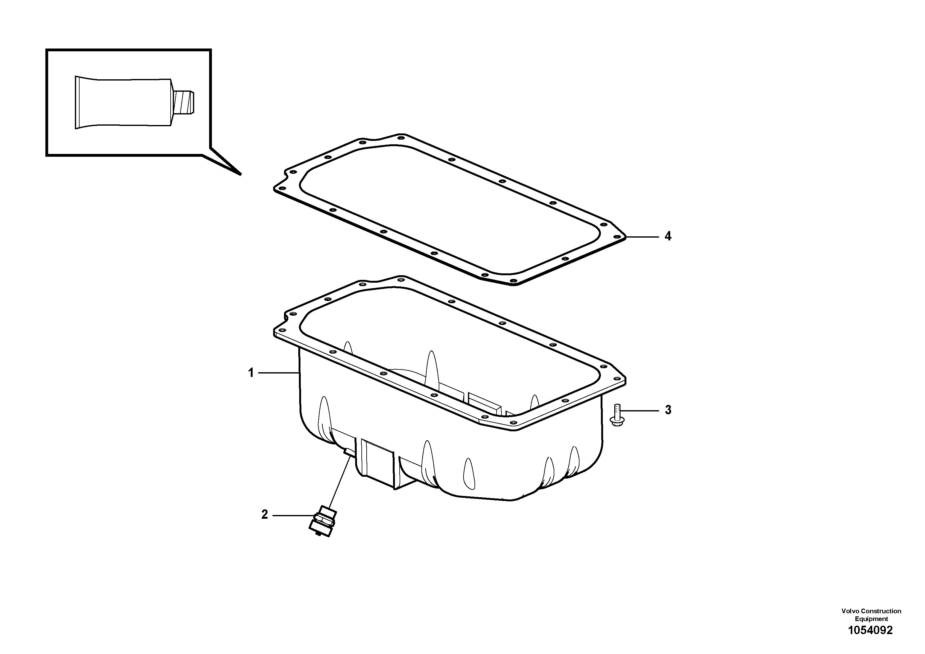 Схема запчастей Volvo EC55C S/N 110001- / 120001- - 44921 Oil sump 