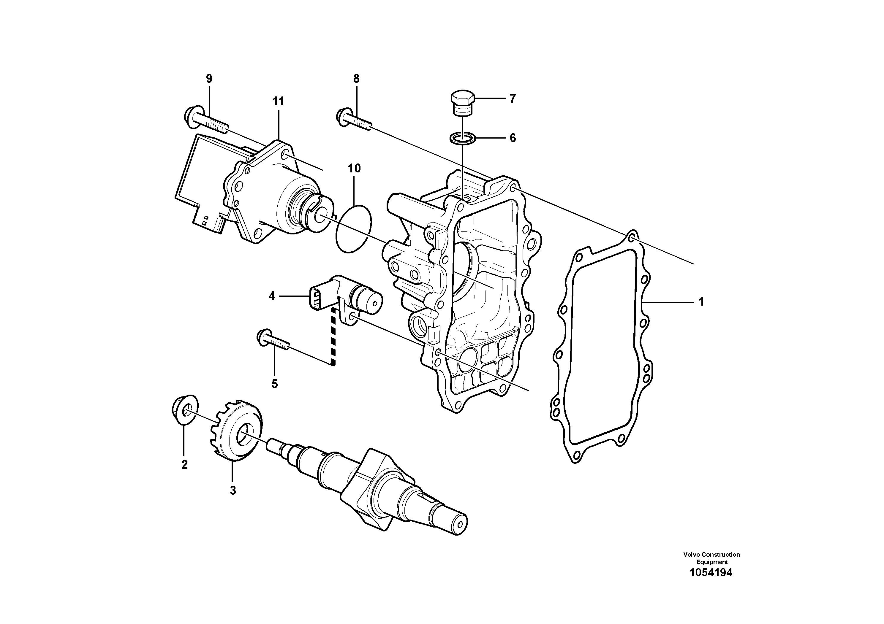 Схема запчастей Volvo EC55C S/N 110001- / 120001- - 69913 Fuel injection pump with fitting parts 