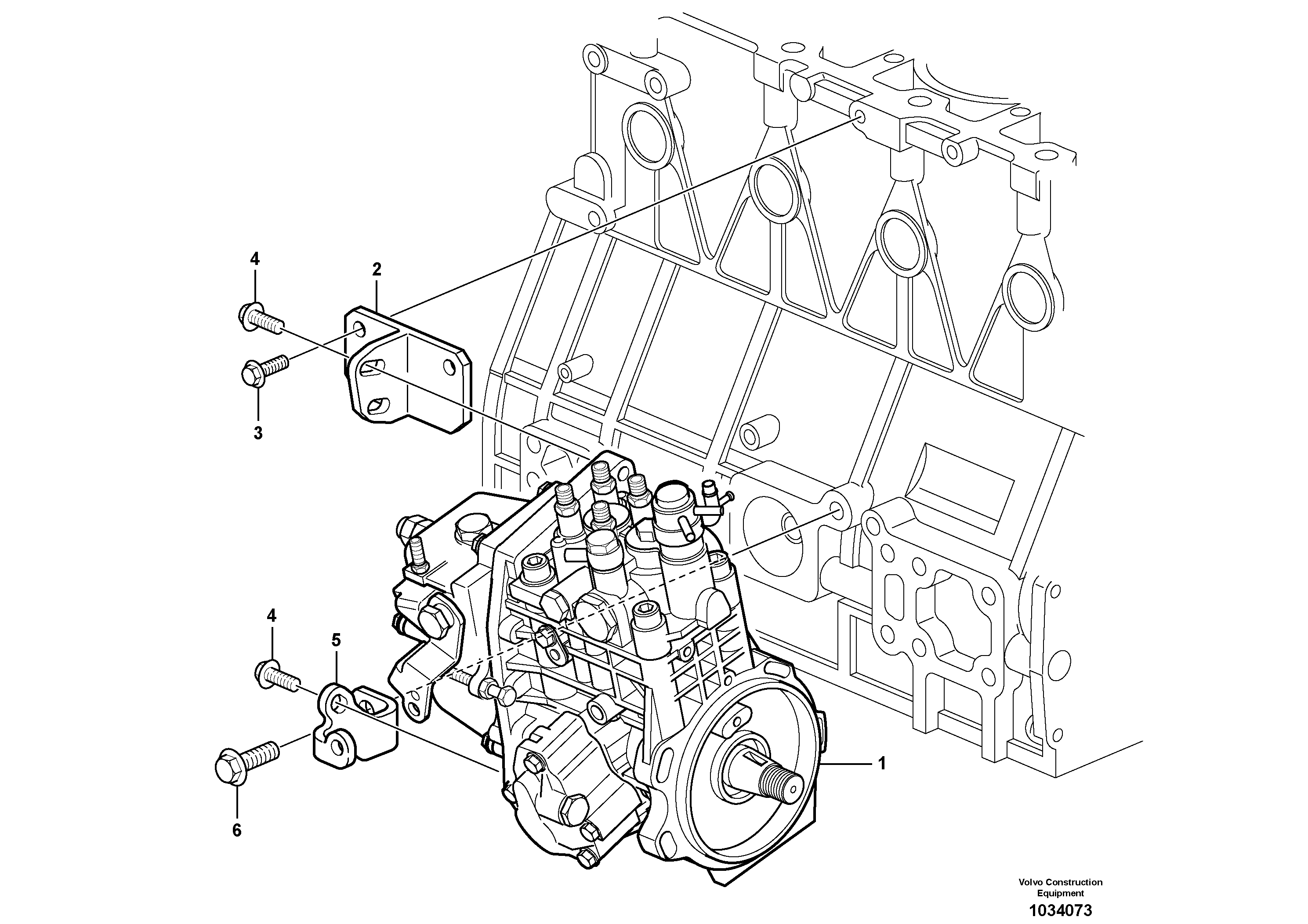 Схема запчастей Volvo EC55C S/N 110001- / 120001- - 89928 Fuel injection pump with fitting parts 