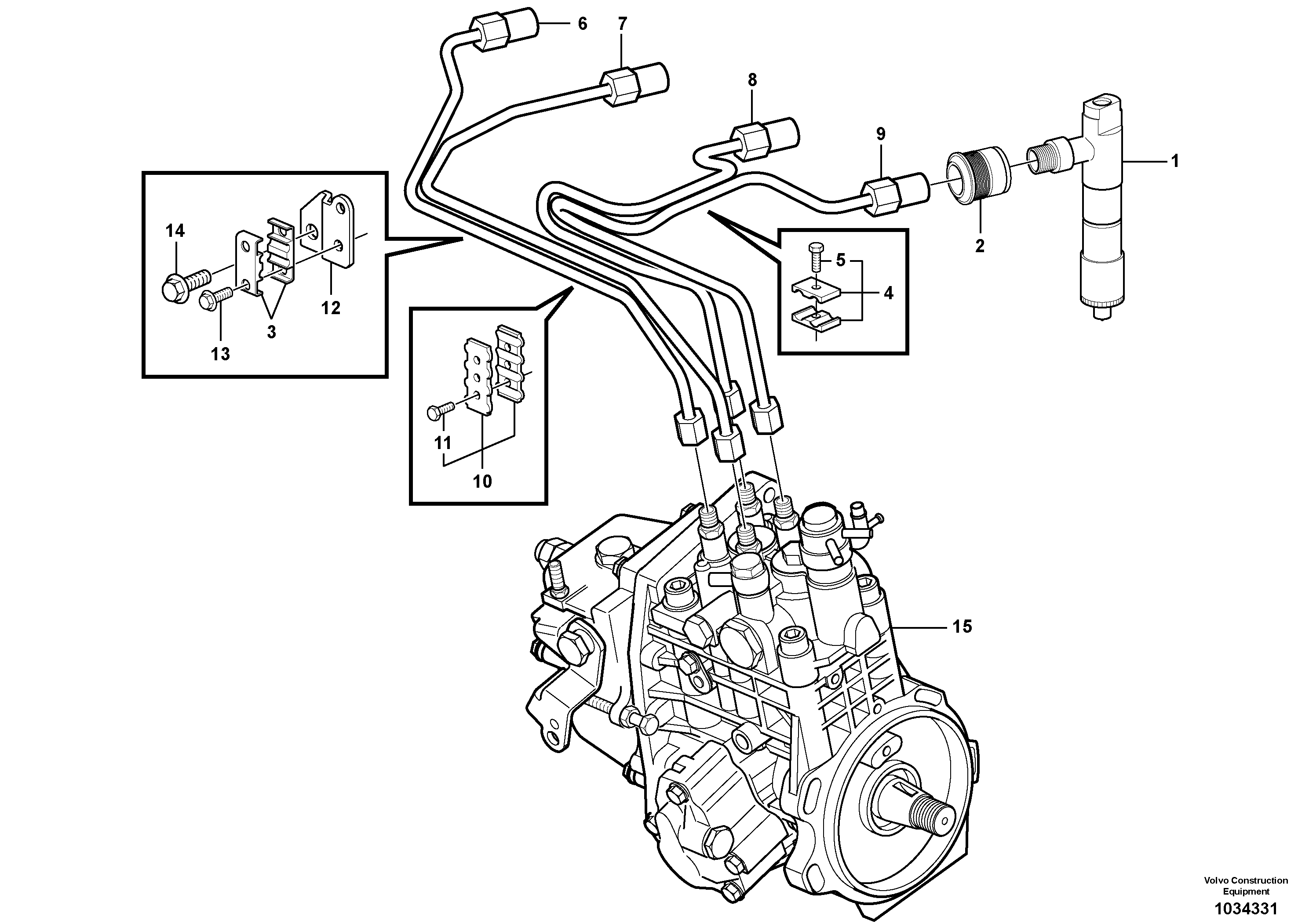 Схема запчастей Volvo EC55C S/N 110001- / 120001- - 54319 Форсунка топливная (инжектор) 